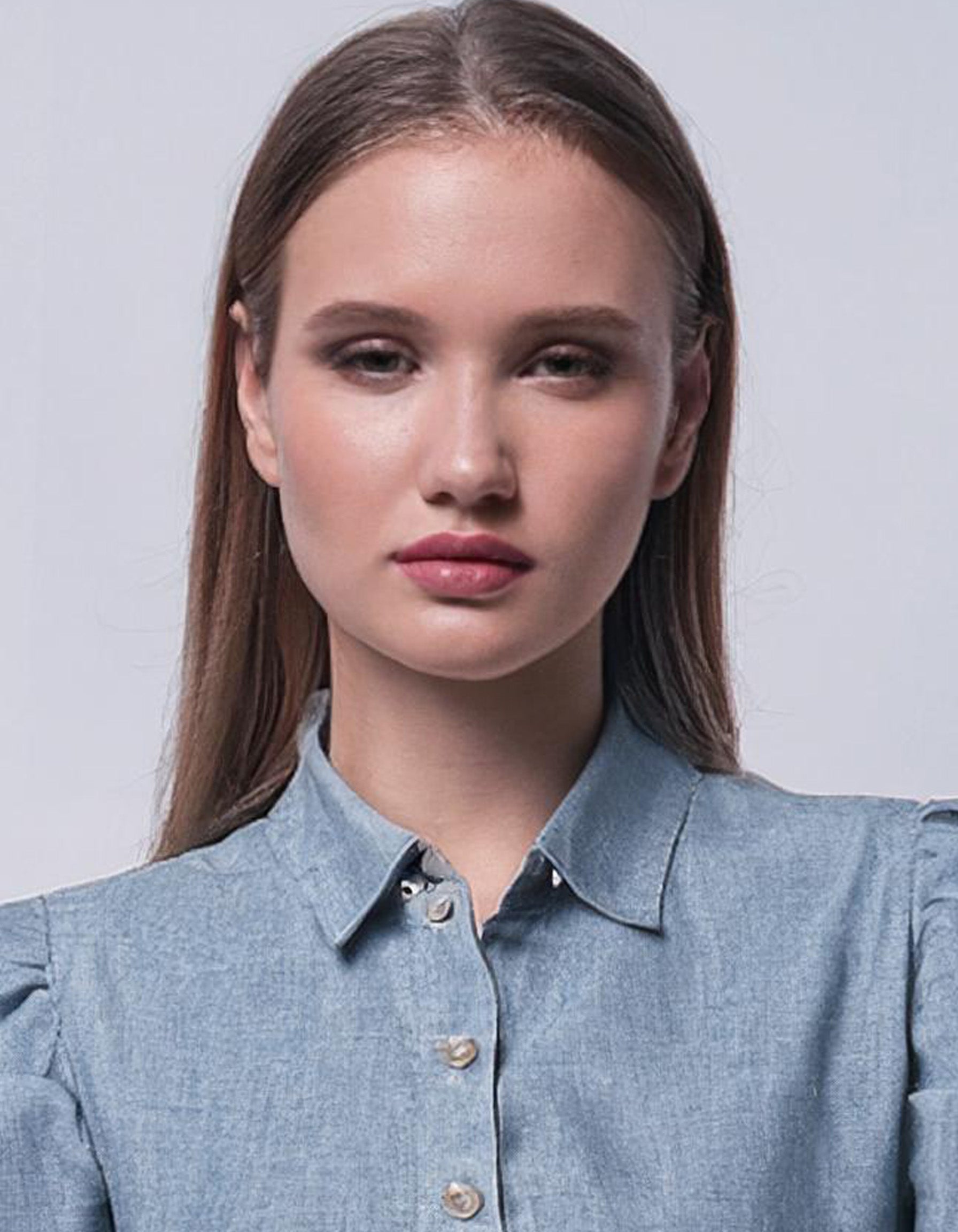 Light Blue Puff Sleeve Shirt Dress 4