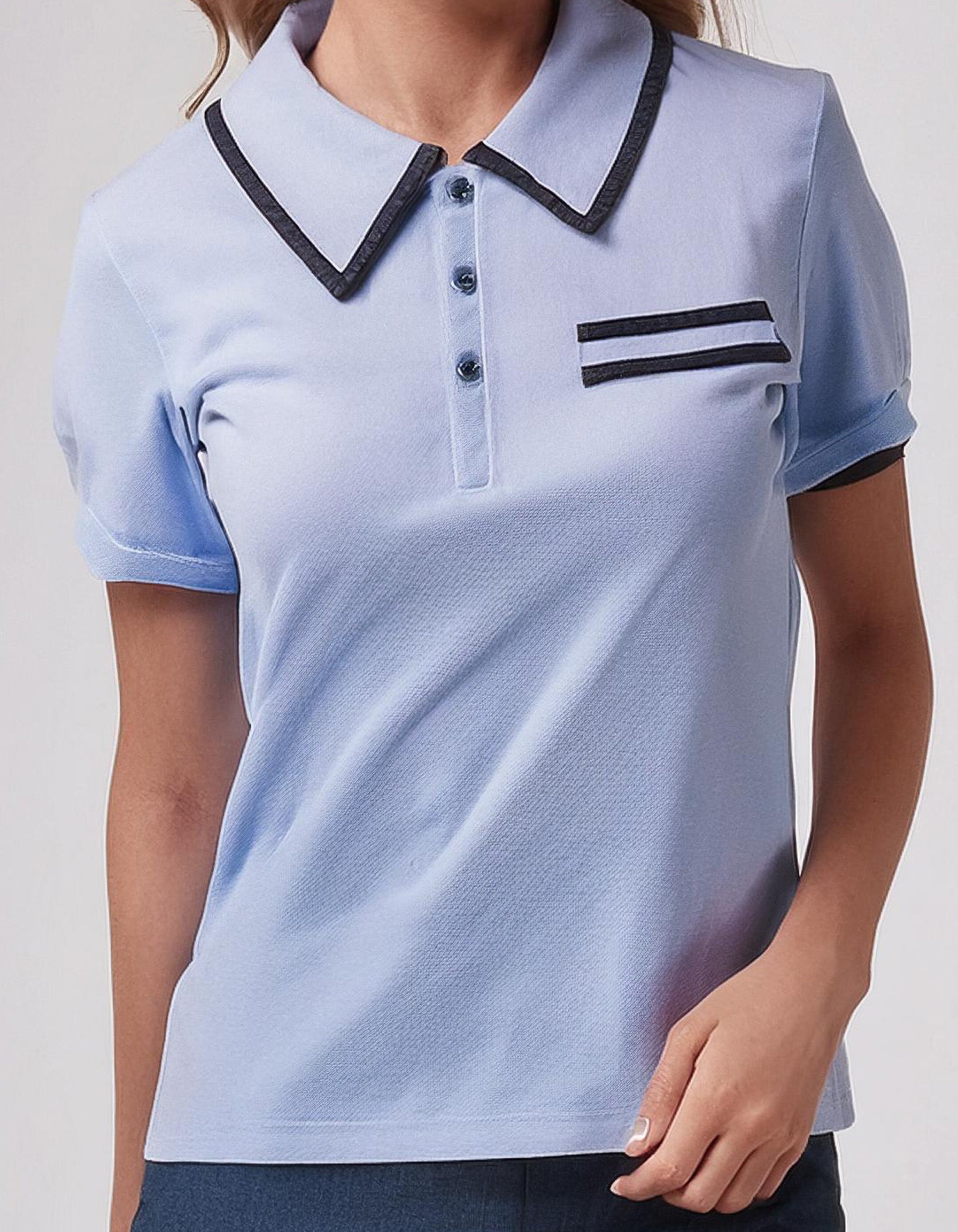 Light Blue Sporty Polo Shirt 3