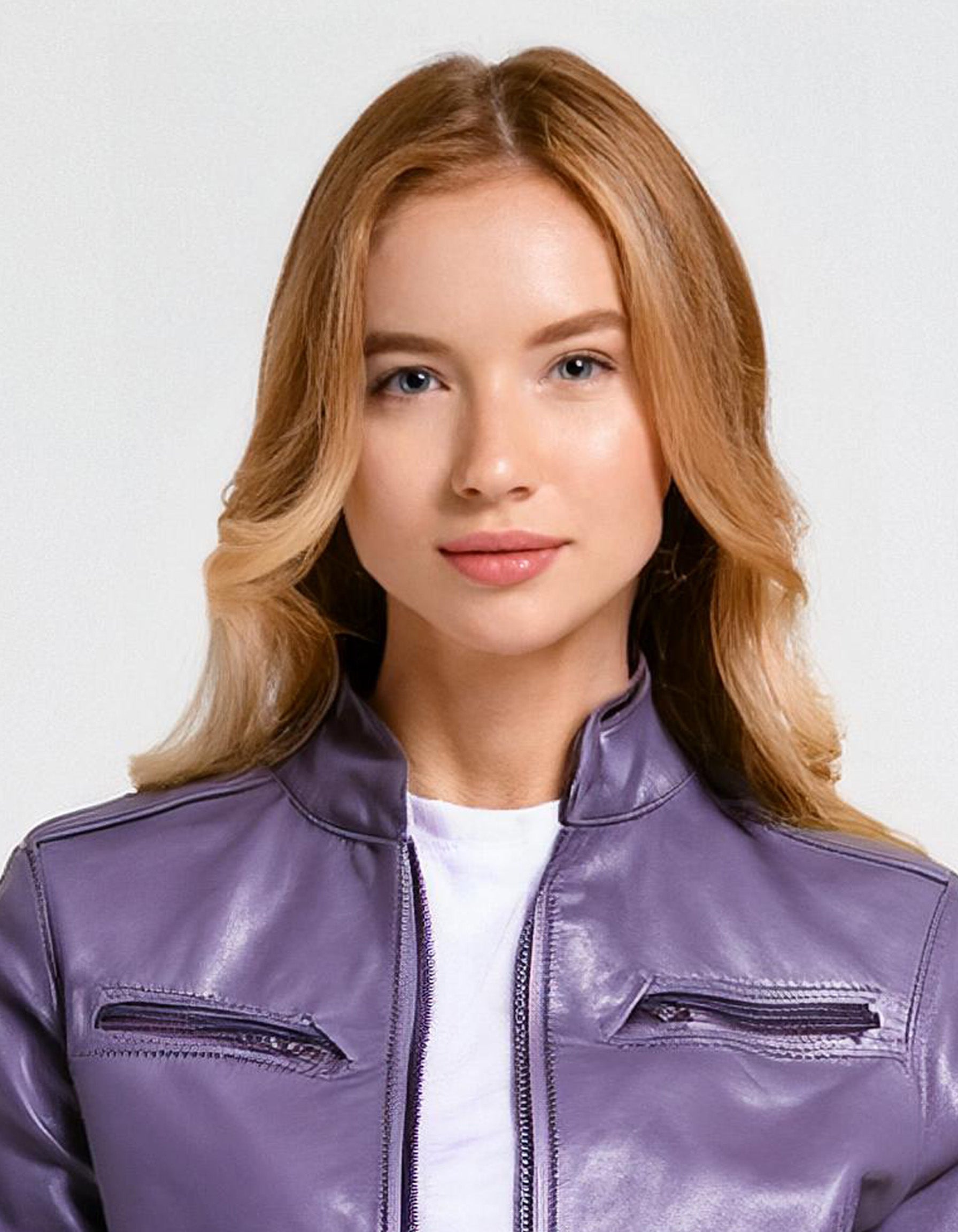 Light Purple Leather Jacket 4