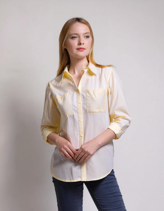 Light Yellow Striped Dress Shirt