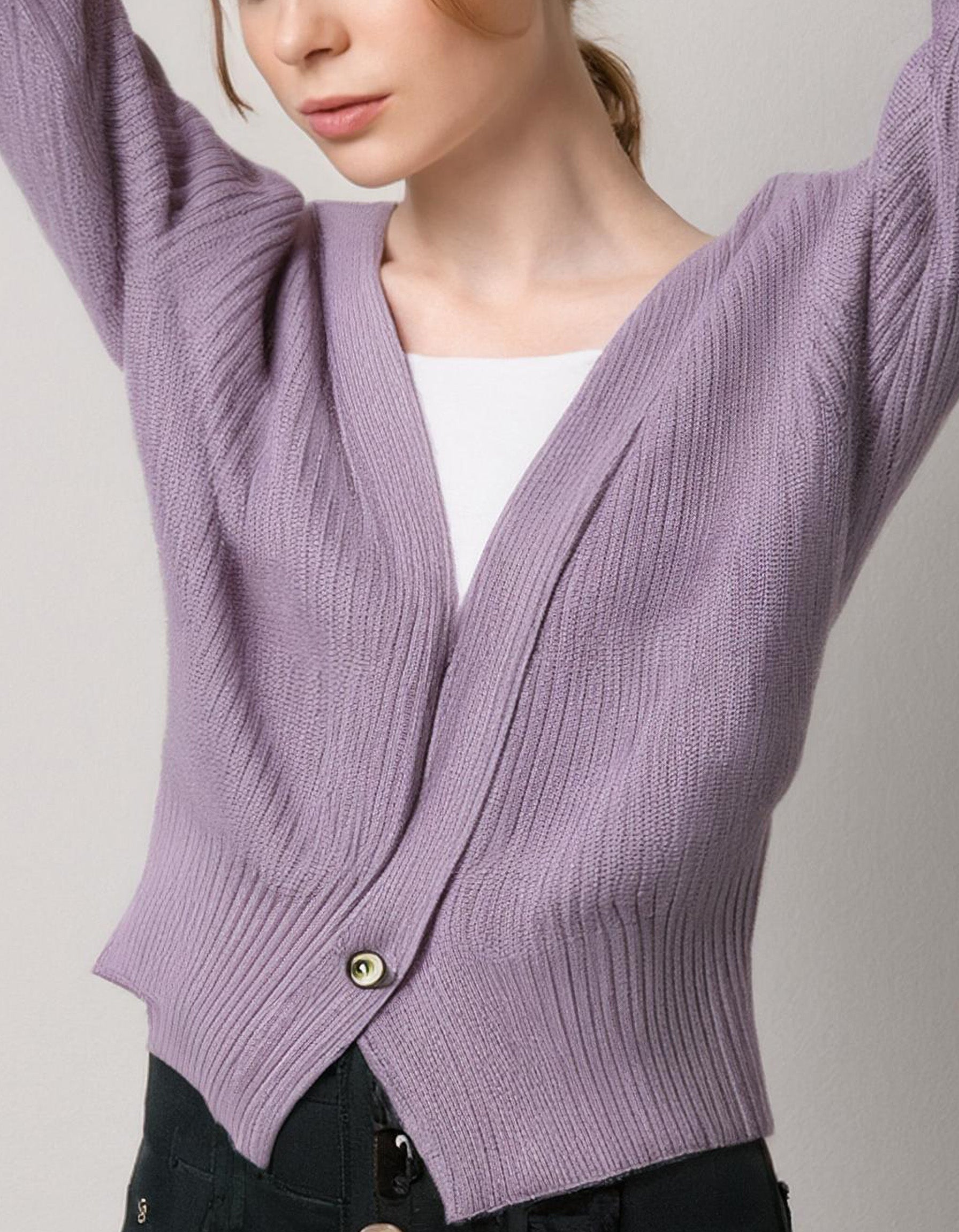 Lilac Fuzzy Cardigan 2