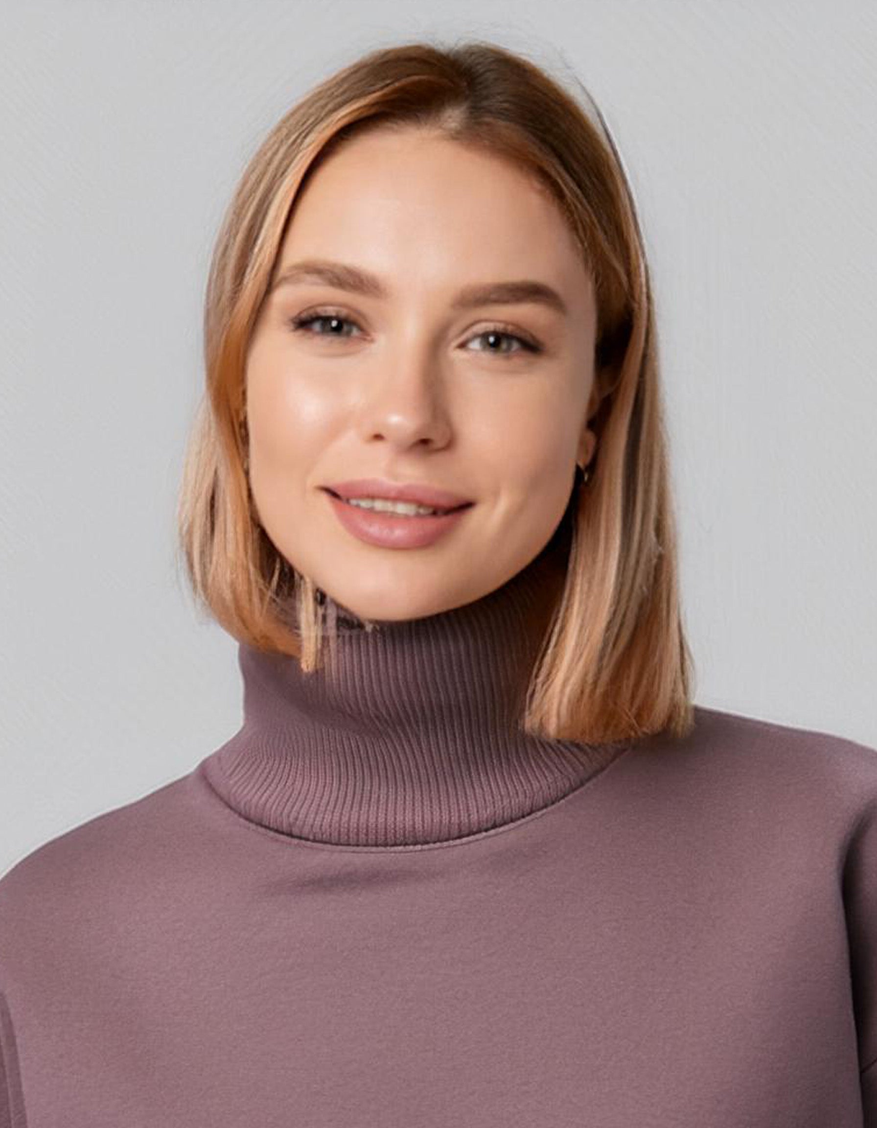 Lilac Ribbed Knit Turtleneck Sweater 4