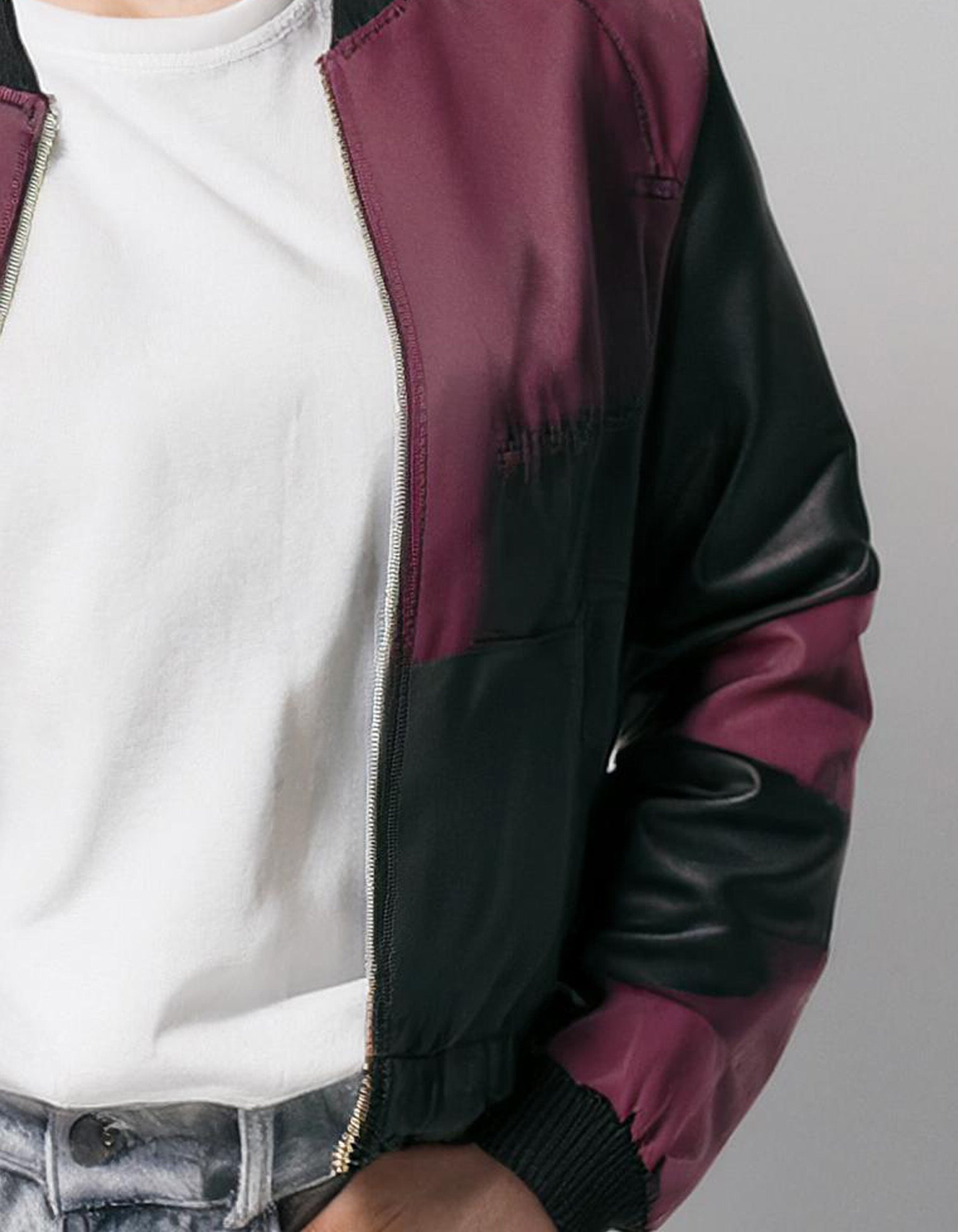 Maroon Accent Bomber Jacket 3