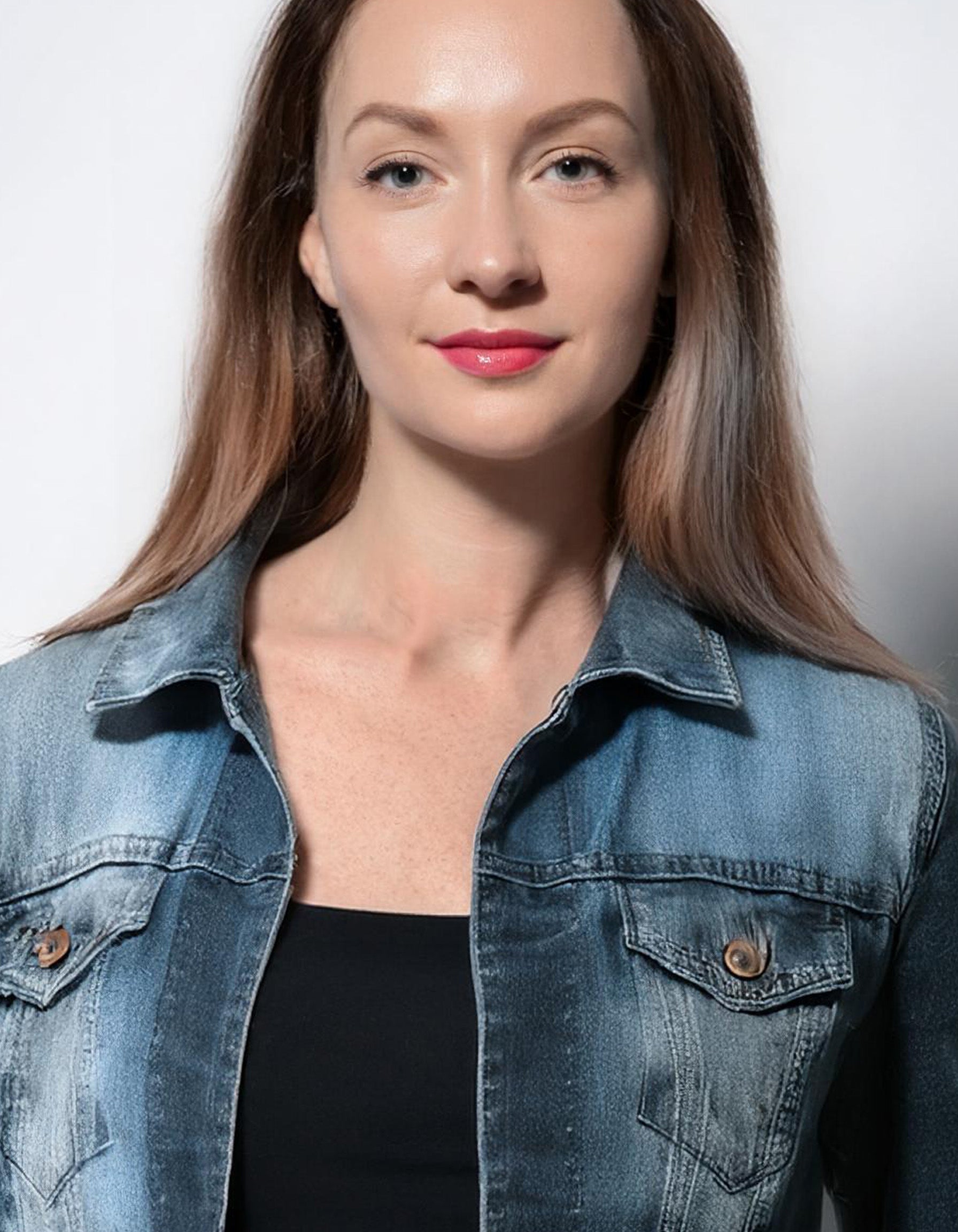 Medium Wash Fitted Denim Jacket 4