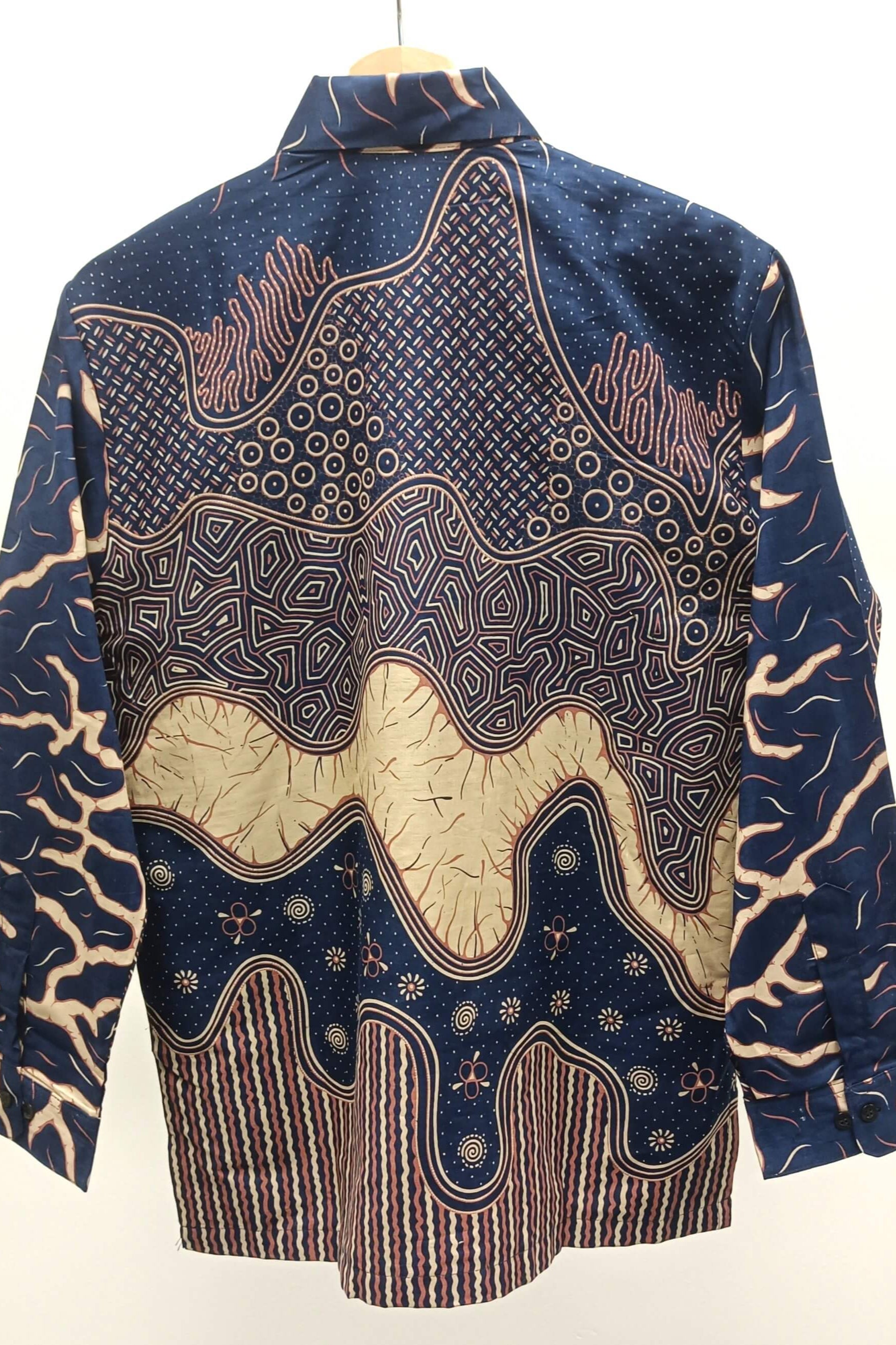 Men's Batik Shirt - Midnight Earth | Long Sleeves