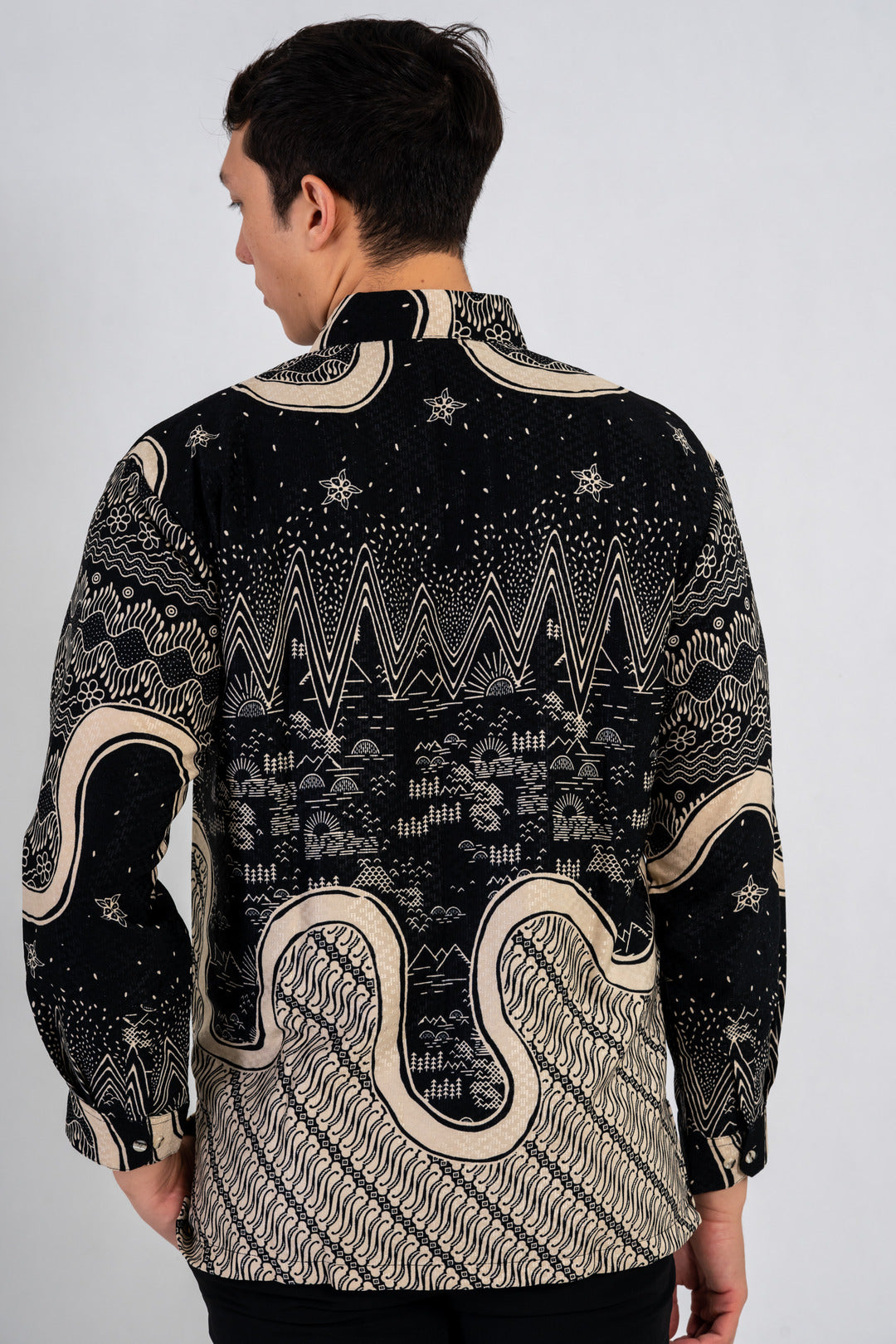 Men's Batik Shirt - Nightscape | Long Sleeves 1