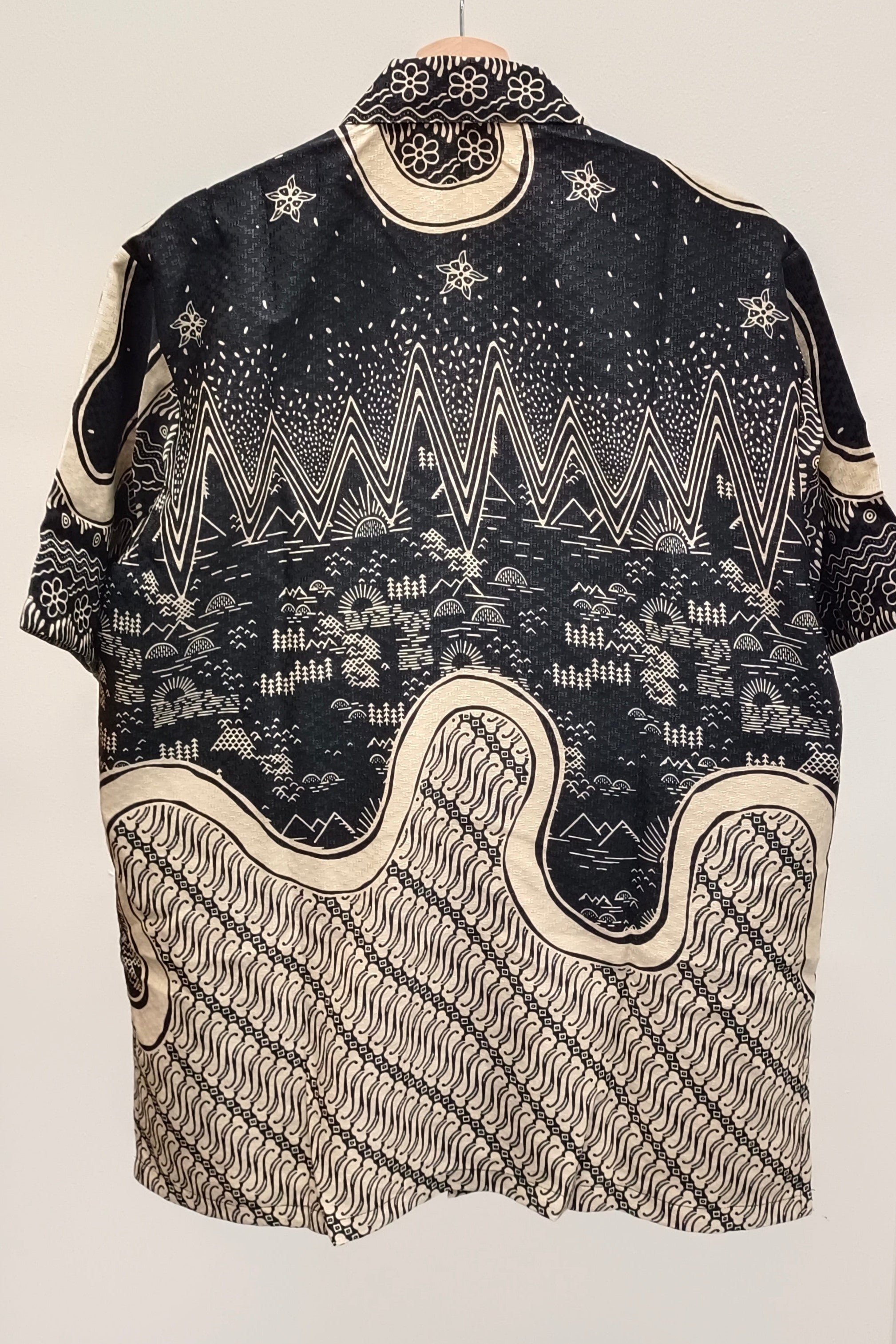 Men's Batik Shirt - Nightscape | Short Sleeves