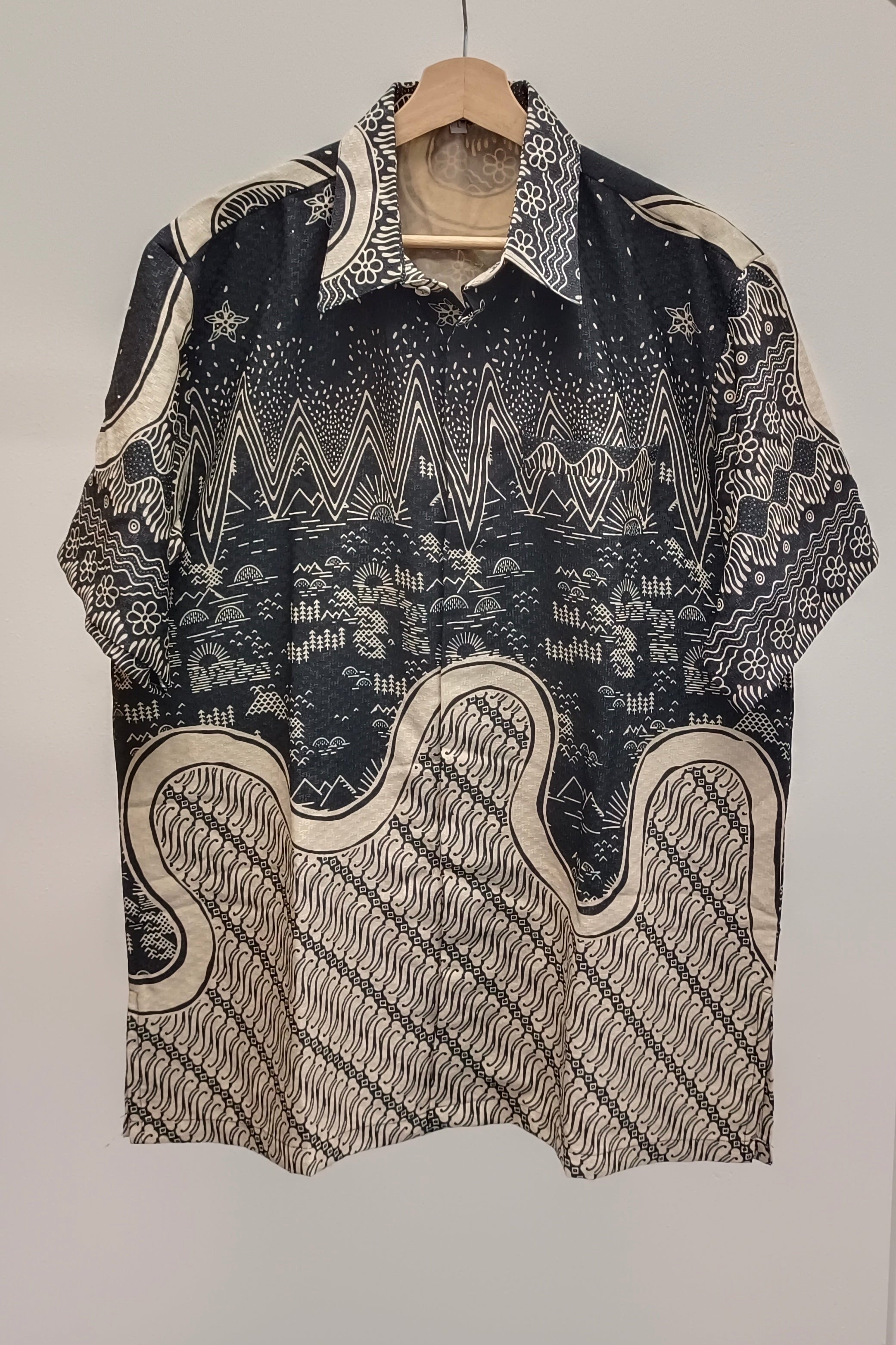 Men's Batik Shirt - Nightscape | Short Sleeves