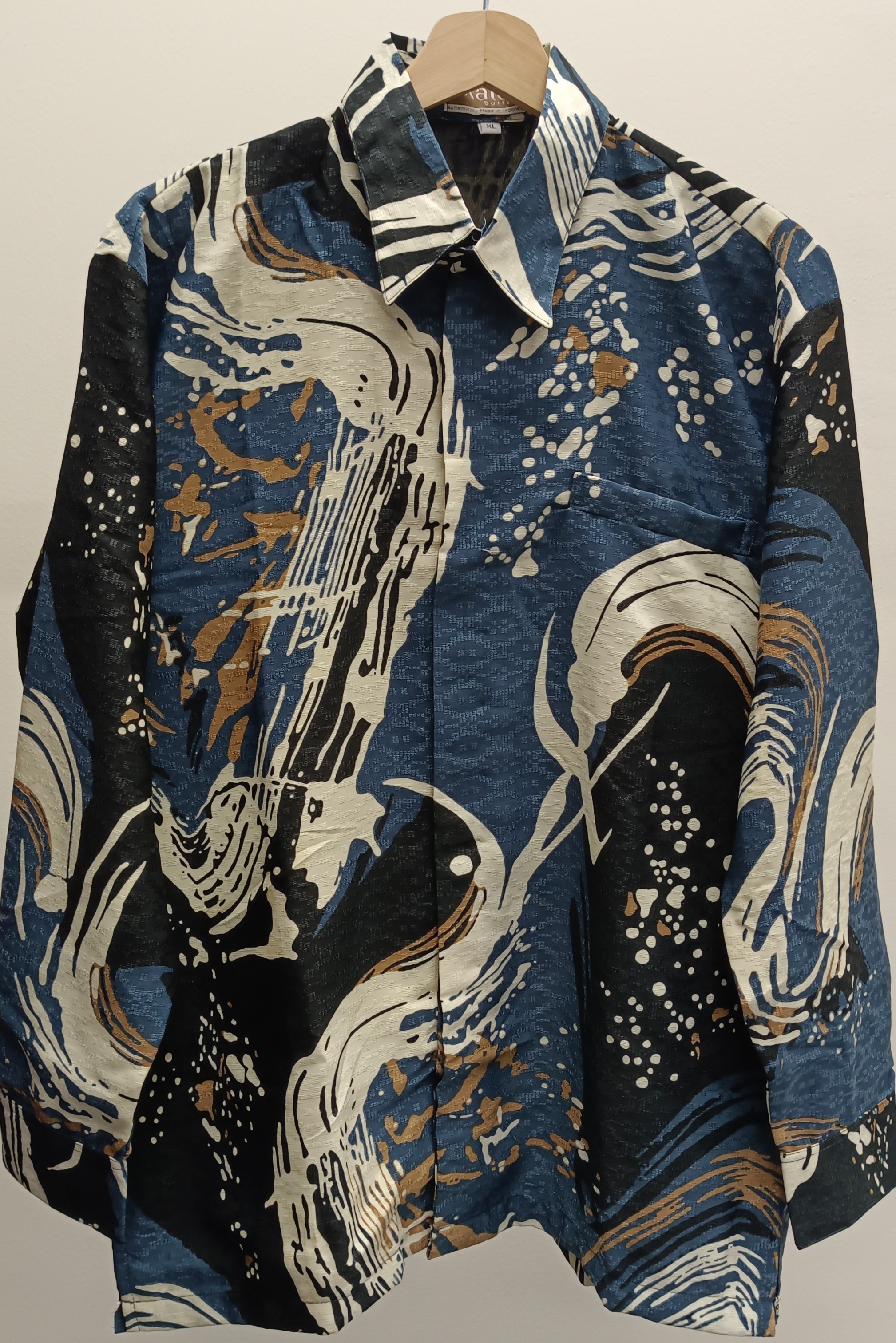 Men's Batik Shirt - Ocean Tempest | Long Sleeves
