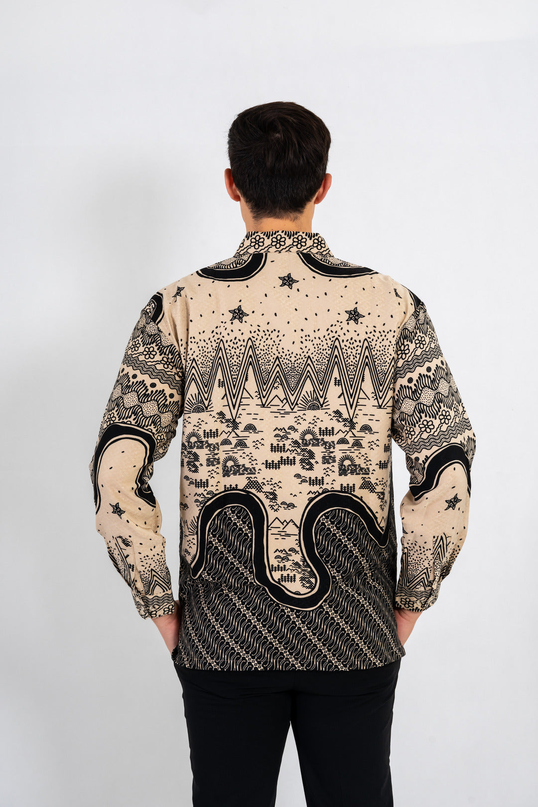 Men's Batik Shirt - Sandscape | Long Sleeves 1
