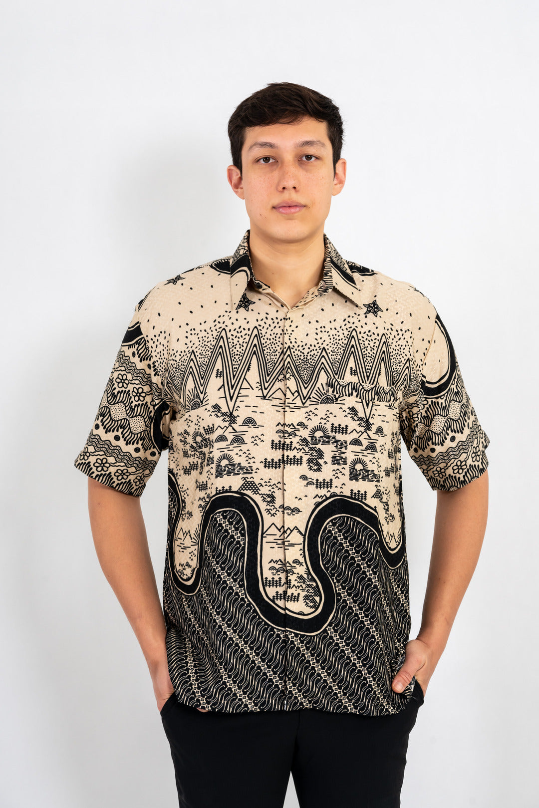 Men's Batik Shirt - Sandscape | Short Sleeves 3
