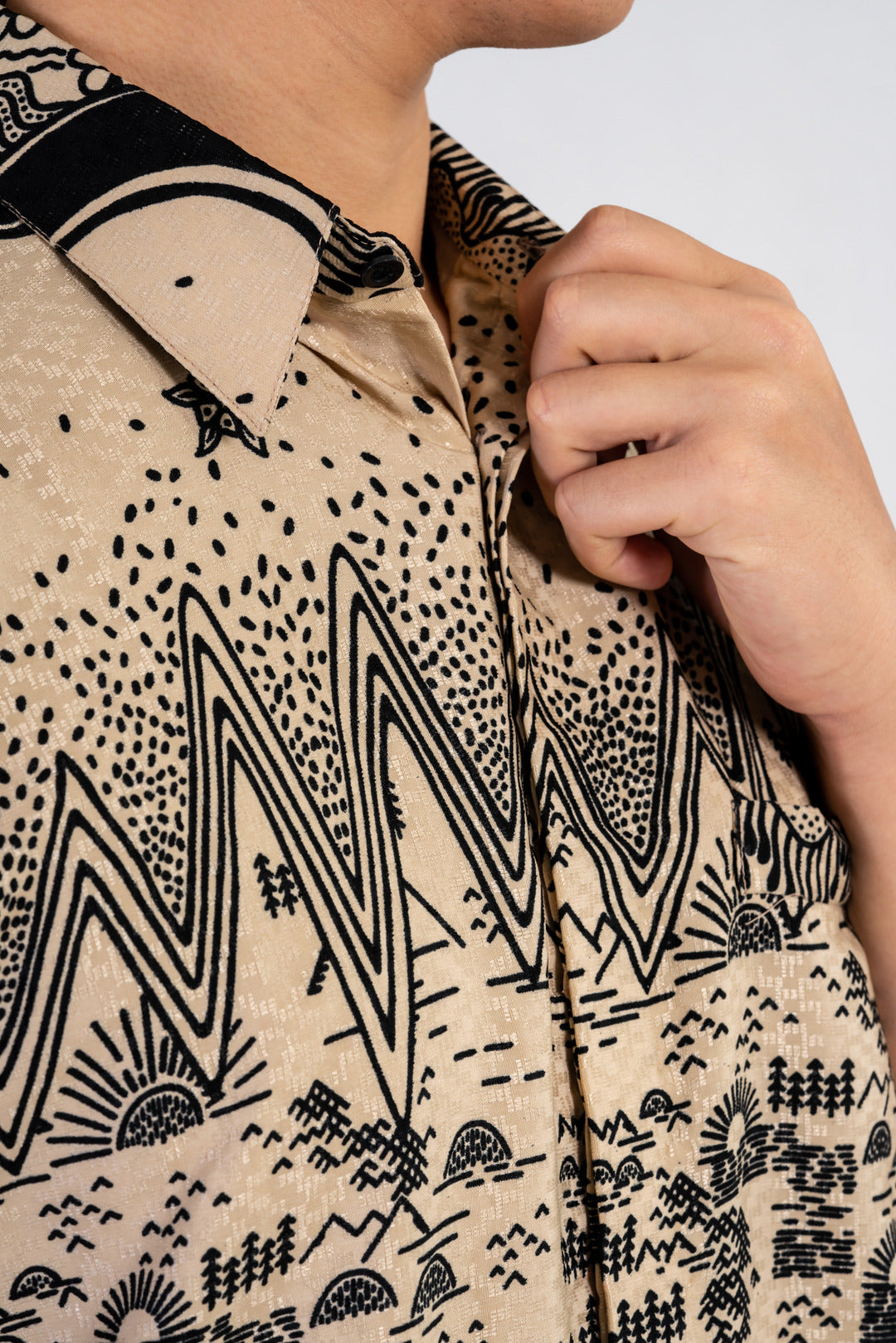 Men's Batik Shirt - Sandscape | Short Sleeves 5