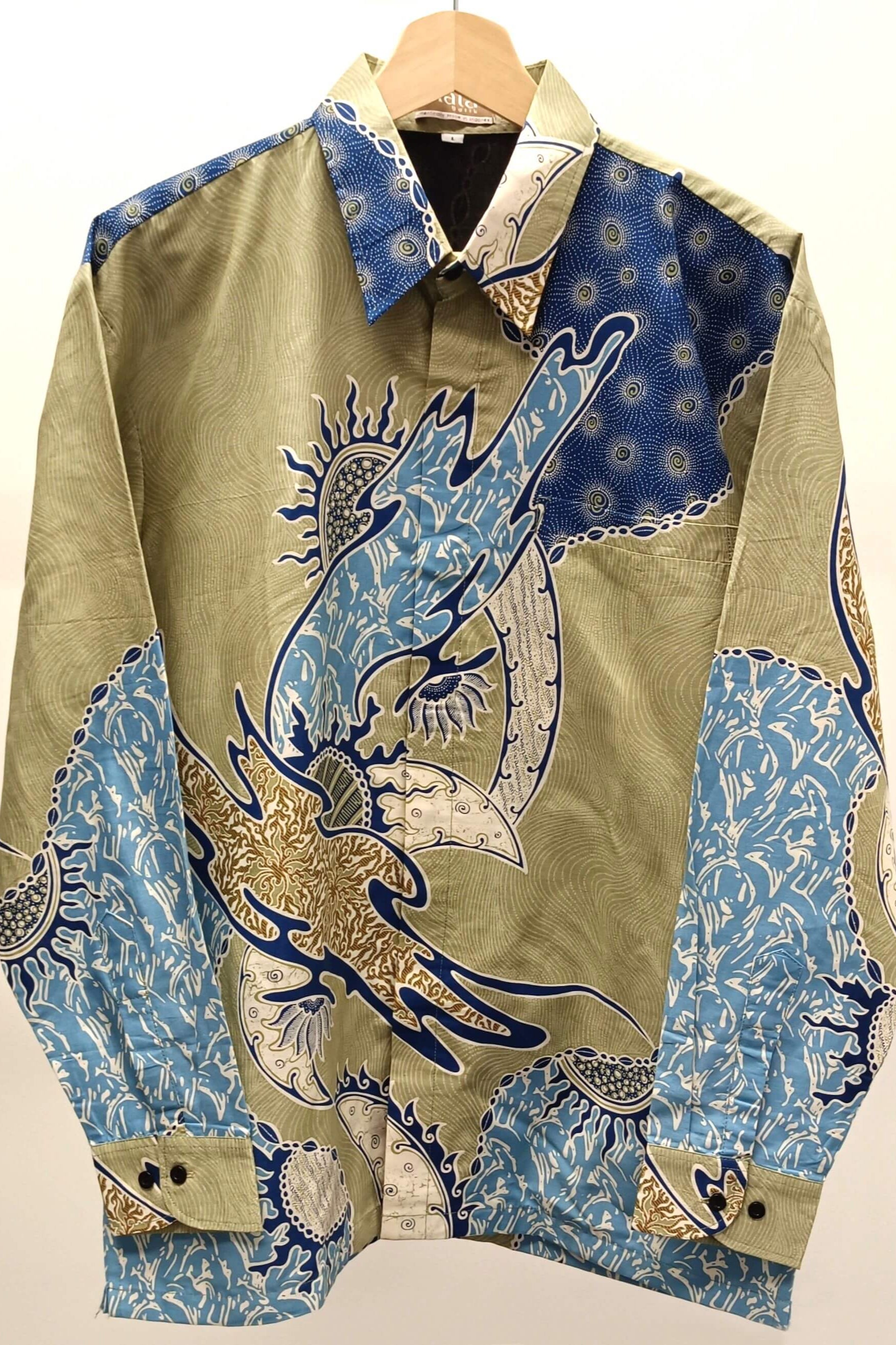Men's Batik Shirt - Sky Surge | Long Sleeves