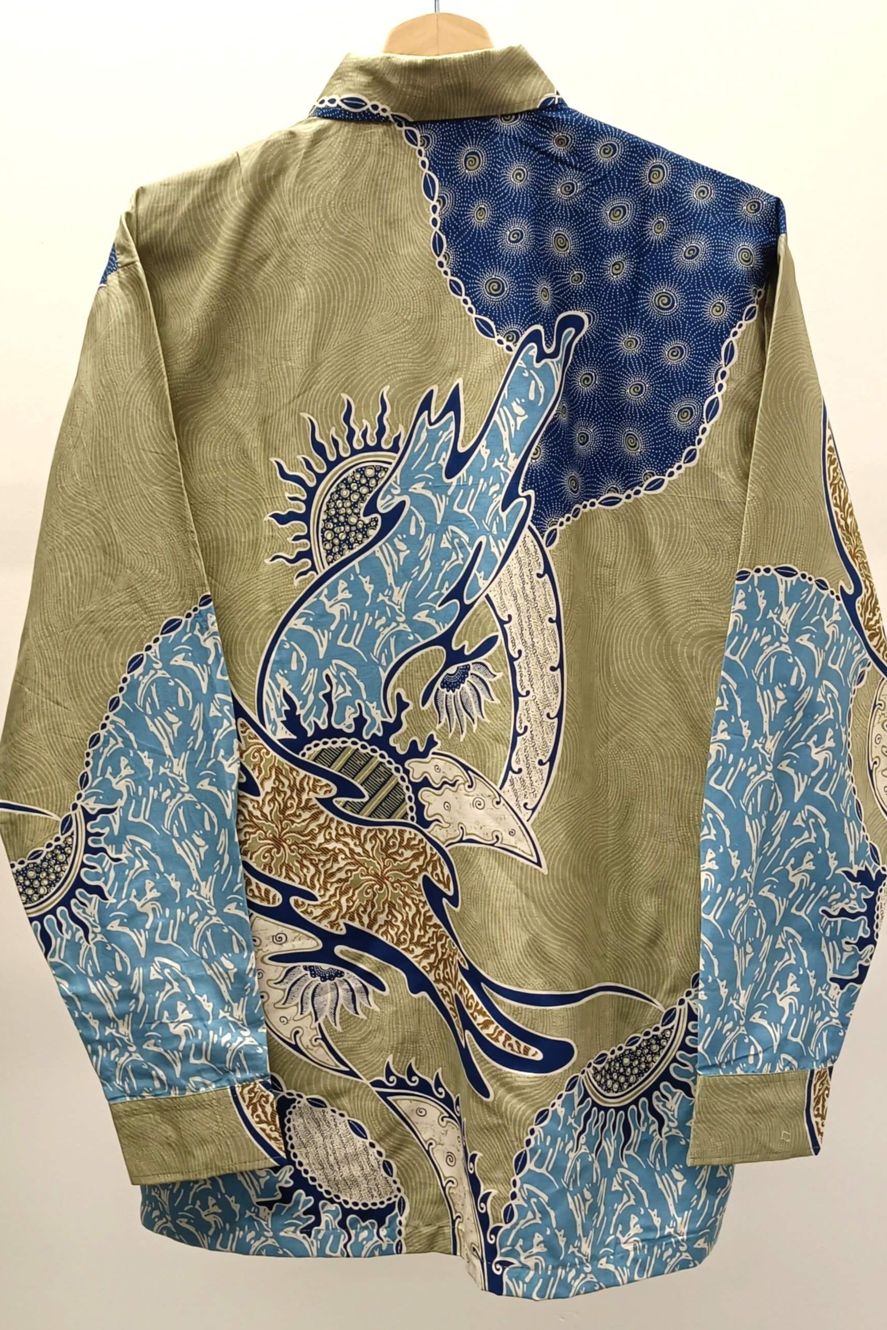 Men's Batik Shirt - Sky Surge | Long Sleeves