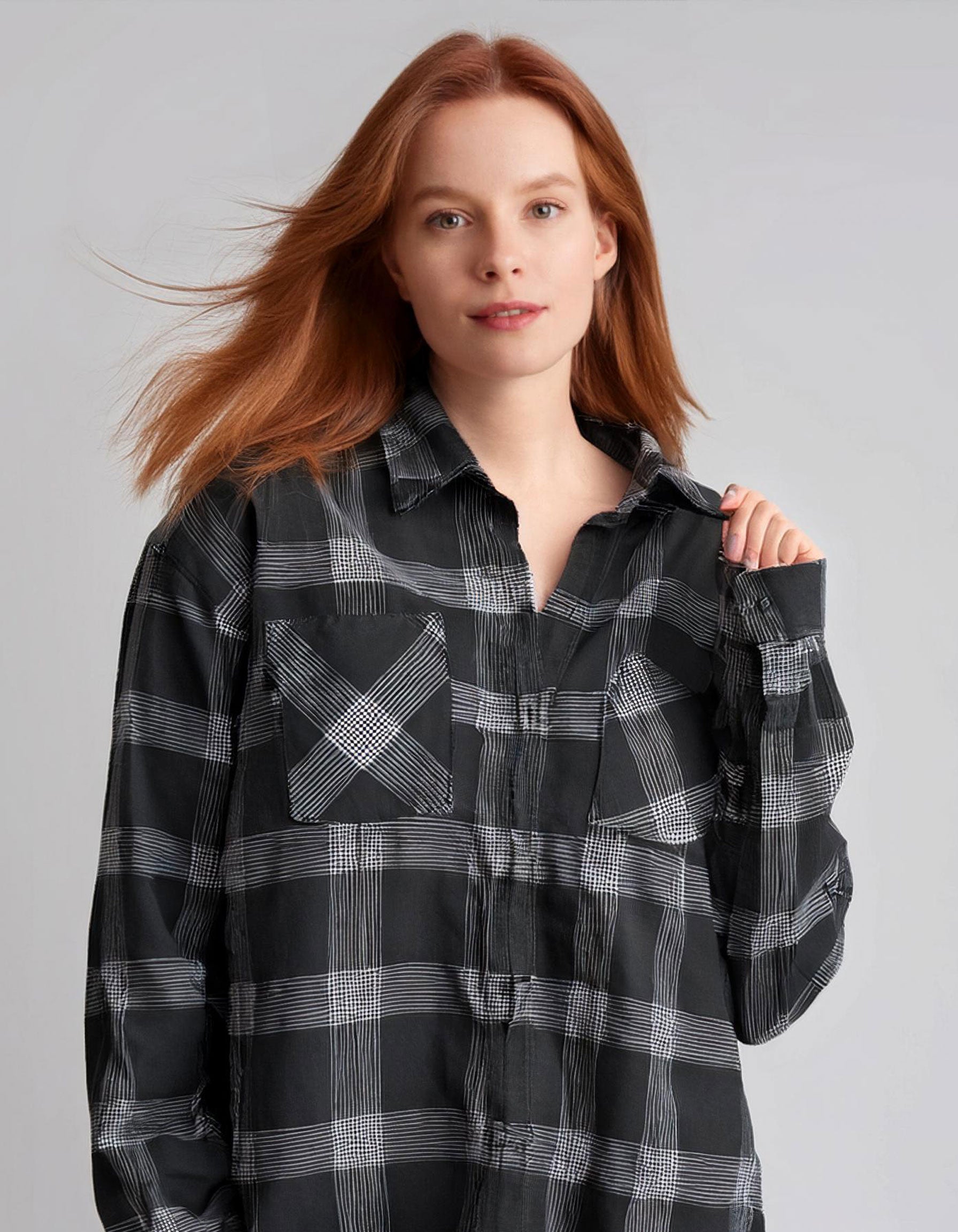 Midnight Black Check Flannel Shirt 3