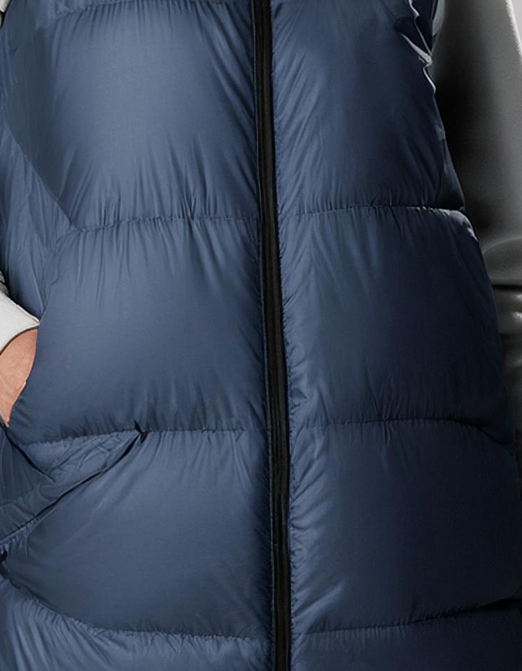 Midnight Blue Longline Puffer Jacket 3