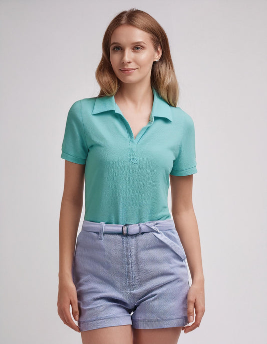 Mint Green Casual Polo Shirt