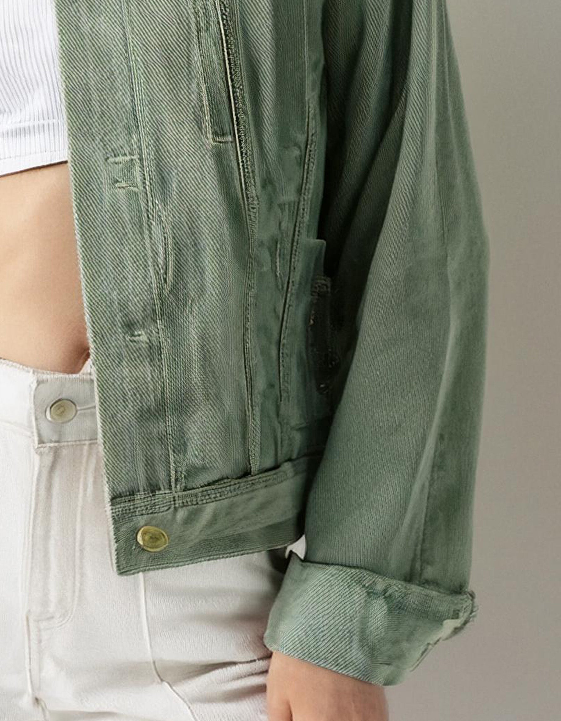 Mint Green Denim Jacket 3