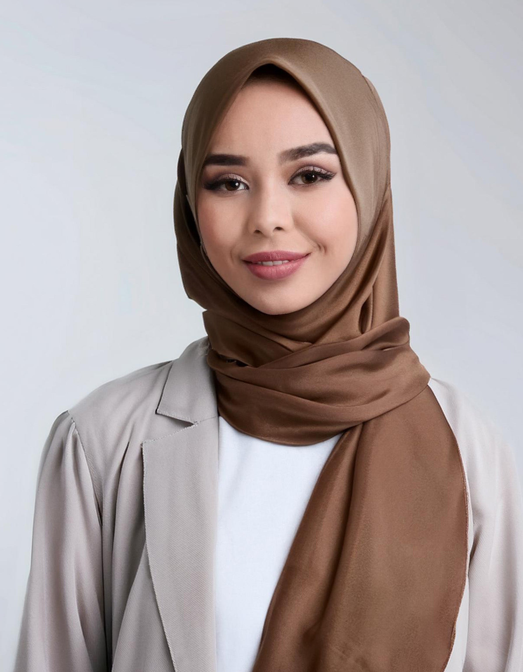 Mocha Brown Crinkle Hijab 2