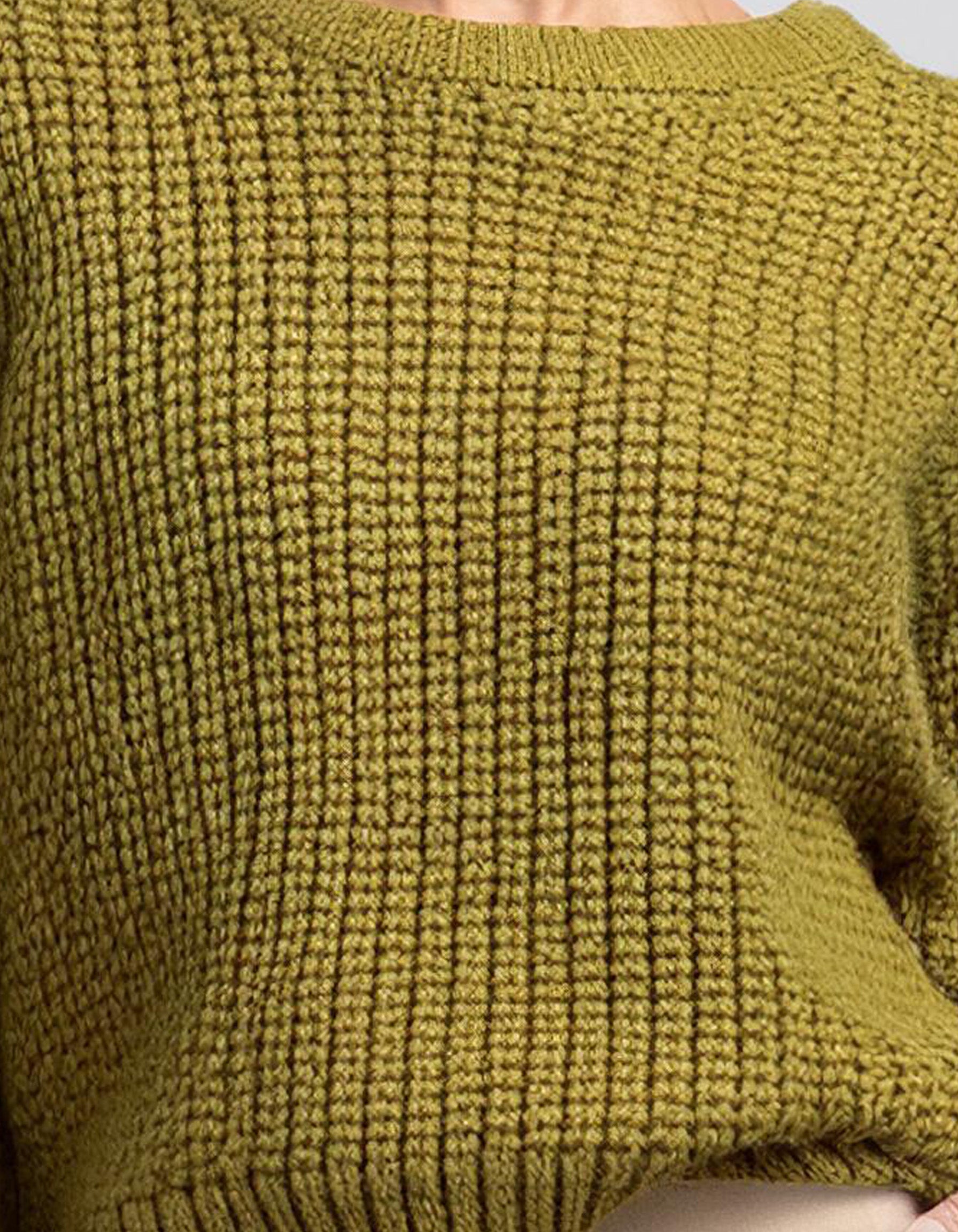Mustard Yellow Cable Knit Pullover 3