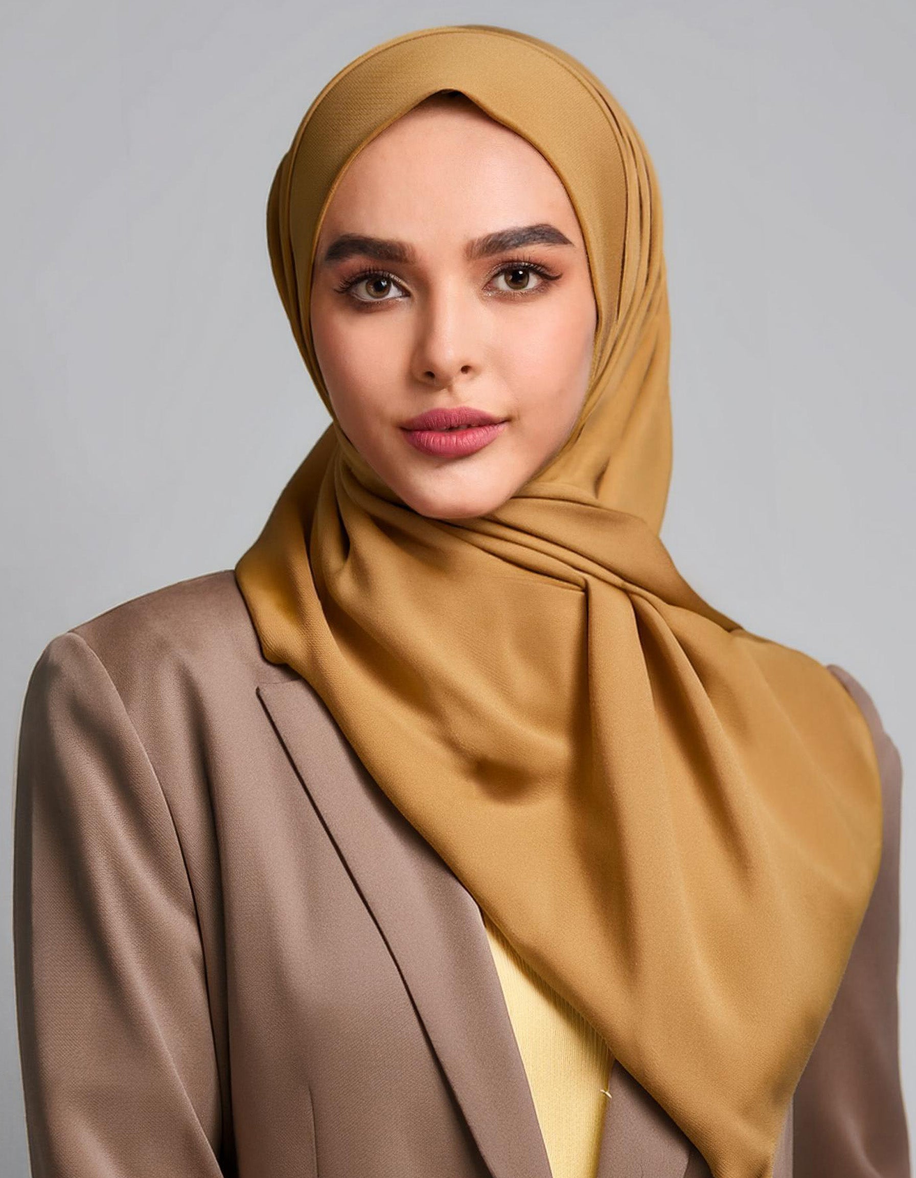 Mustard Yellow Chiffon Hijab 2