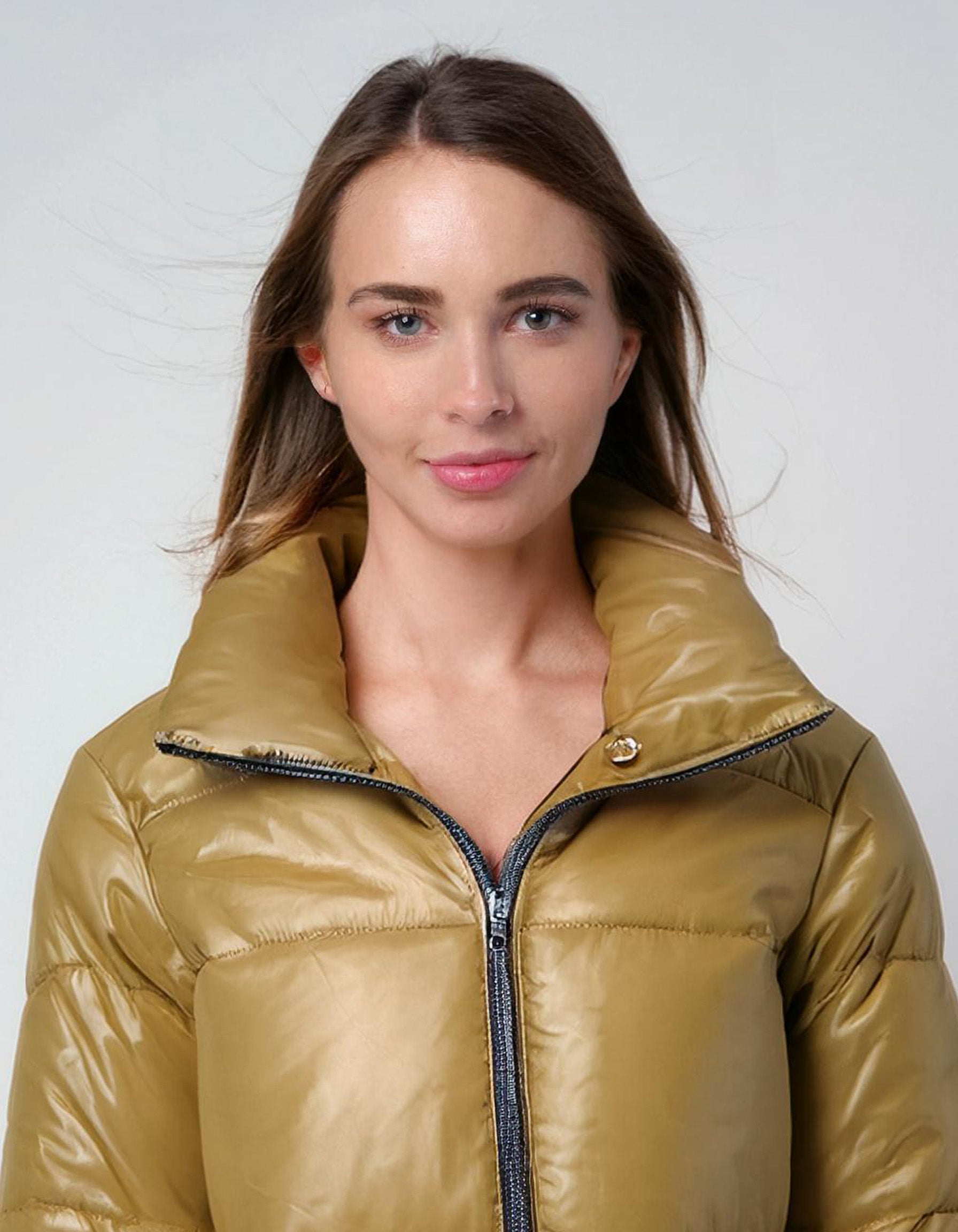 Mustard Yellow Cropped Puffer Jacket 4