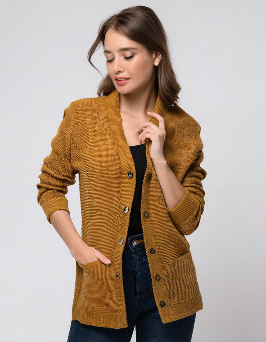 Mustard Yellow Long Cardigan