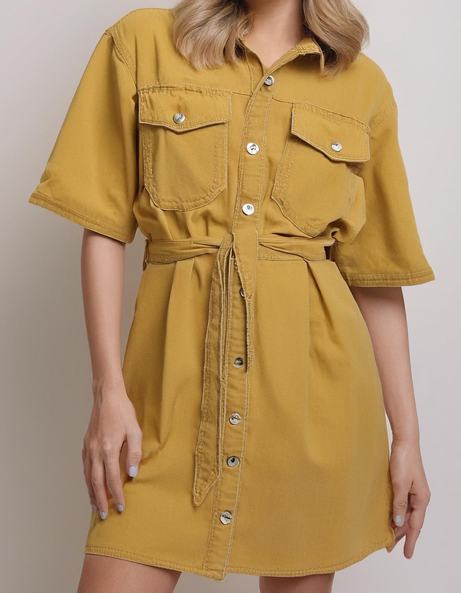 Mustard Yellow Shirt Dress 2