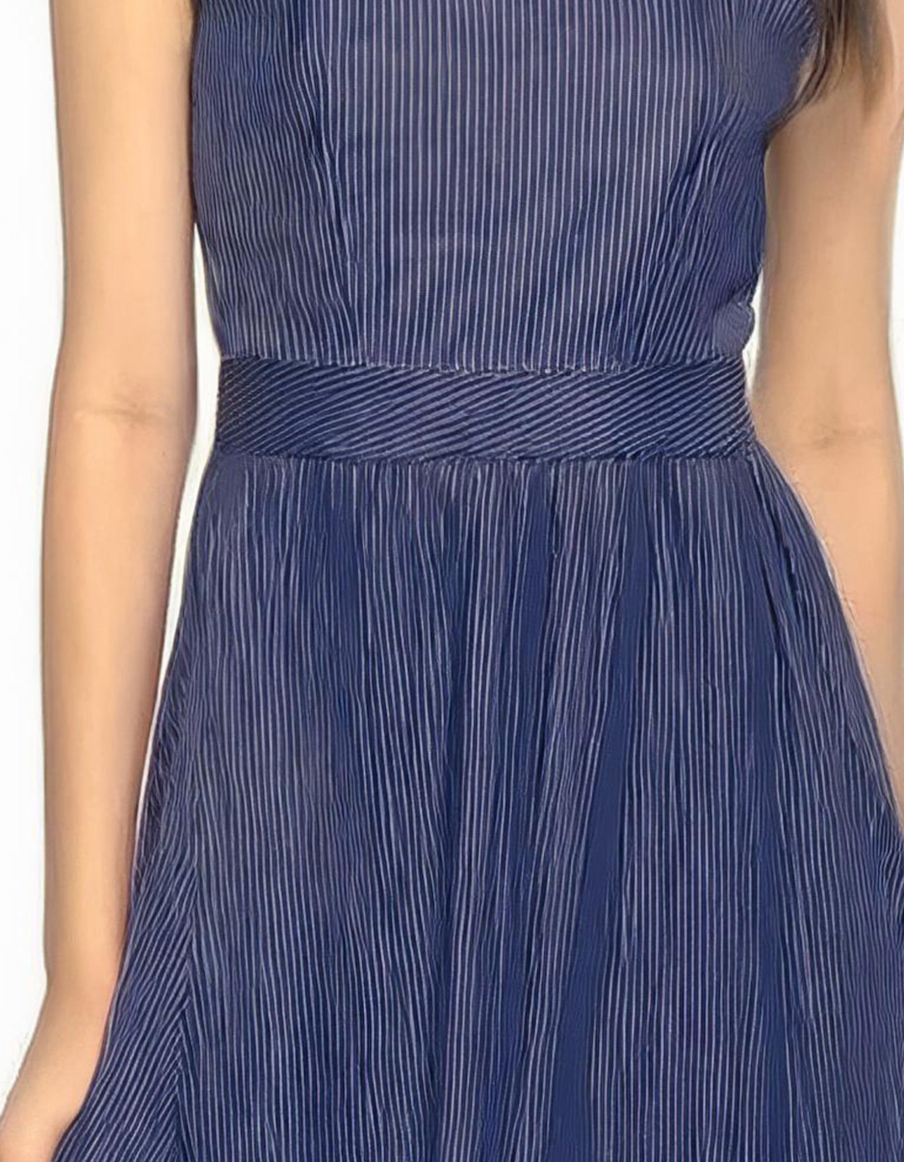 Navy Blue A-Line Swing Dress 3