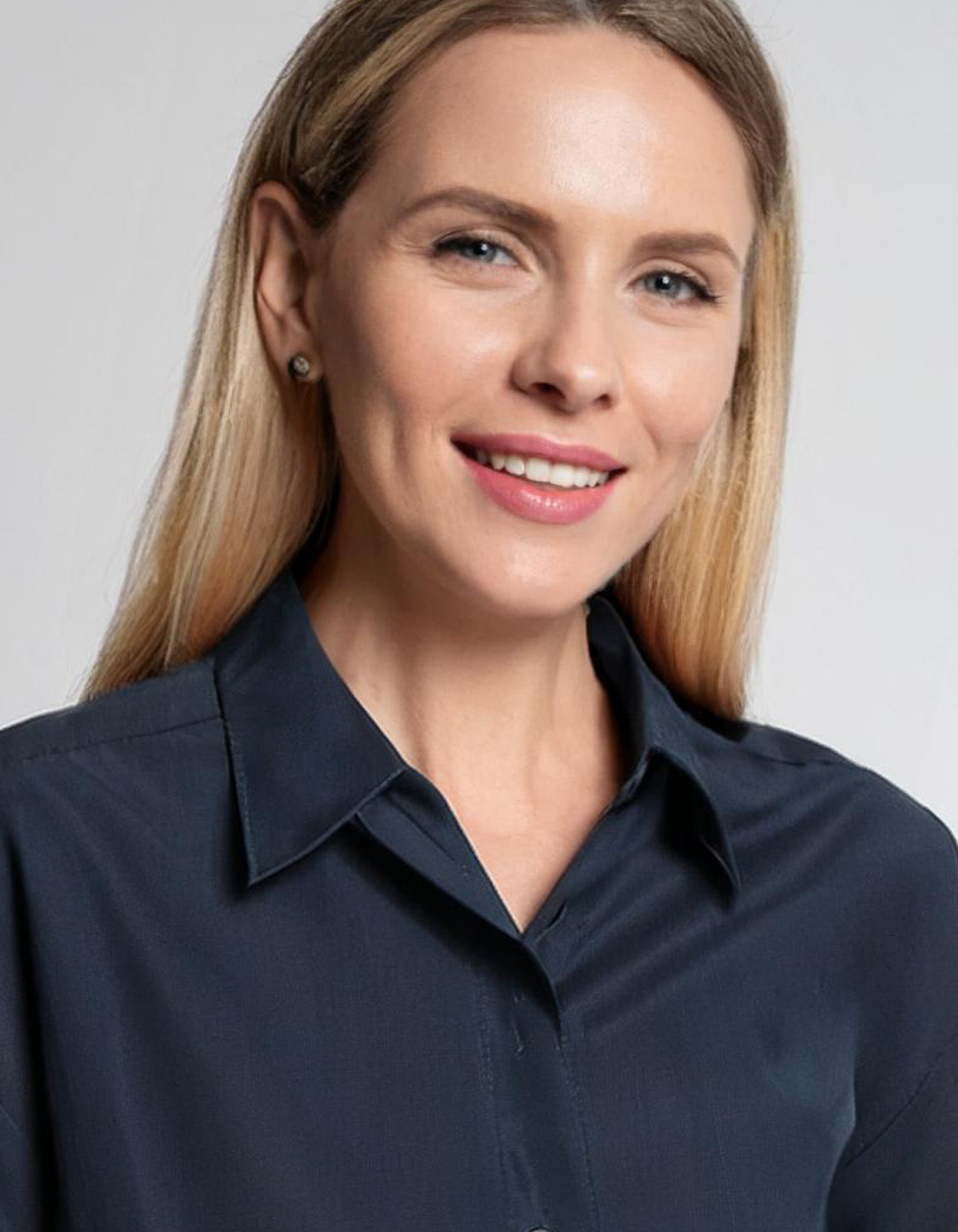 Navy Blue Casual Dress Shirt 4