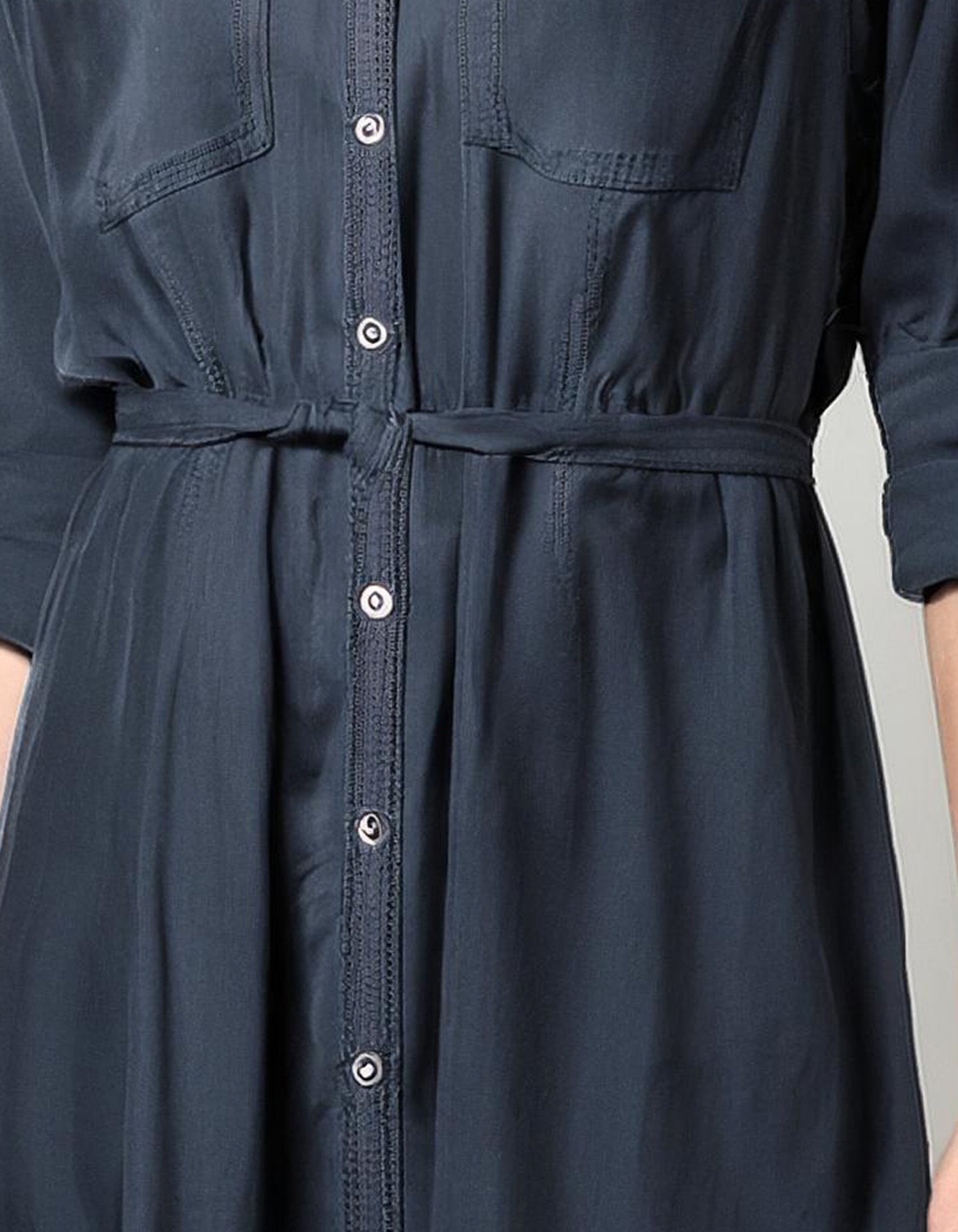 Navy Button-Down Shirt Dress 3