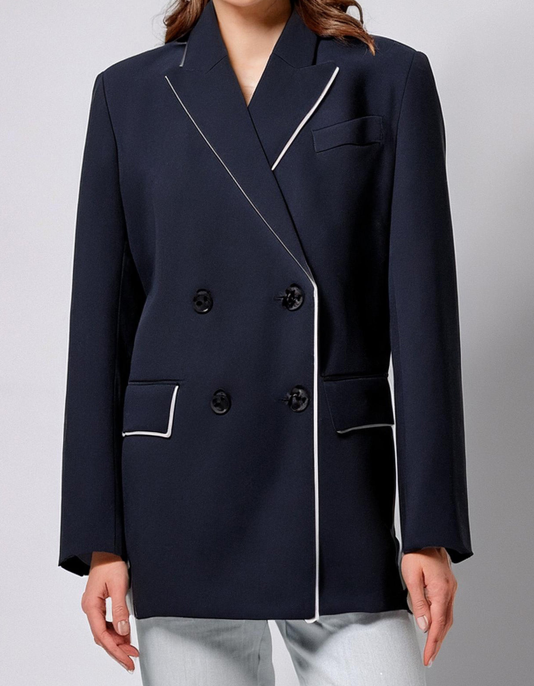 Navy Double-Breasted Blazer 2