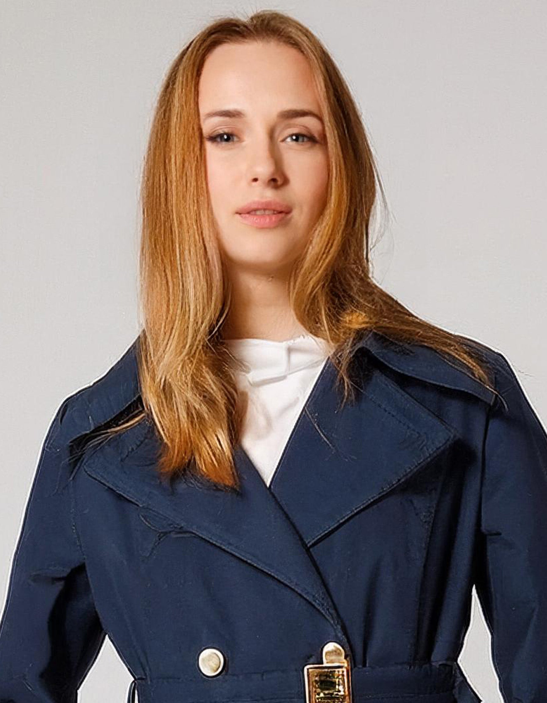 Navy Double-Breasted Trench Coats 4