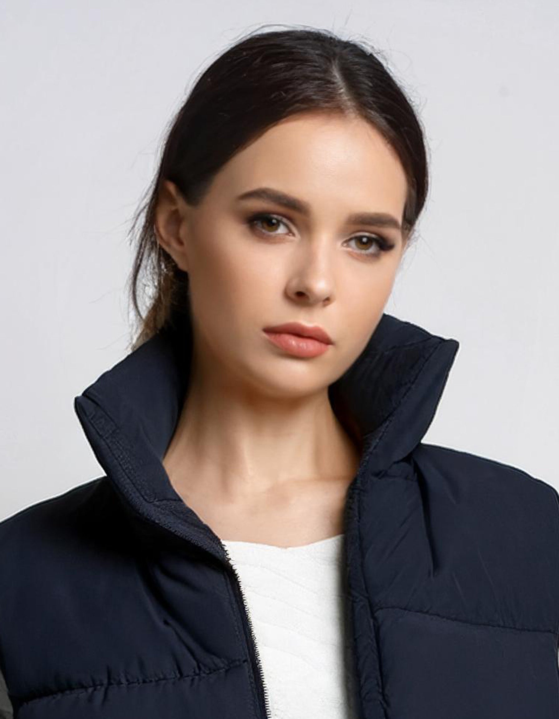Navy Quilted Vest Puffer Jacket 4
