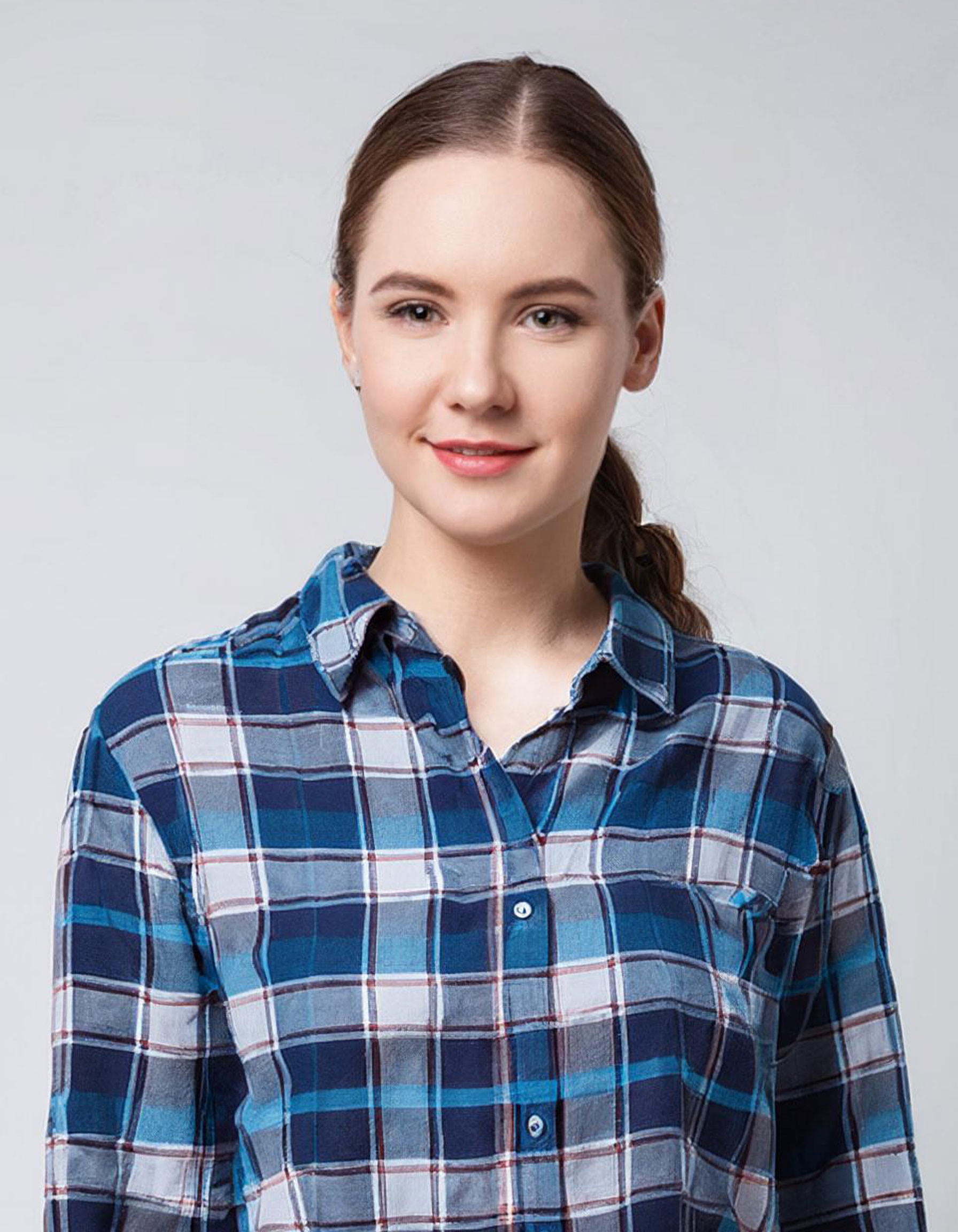 Ocean Blue Plaid Flannel Shirt 3