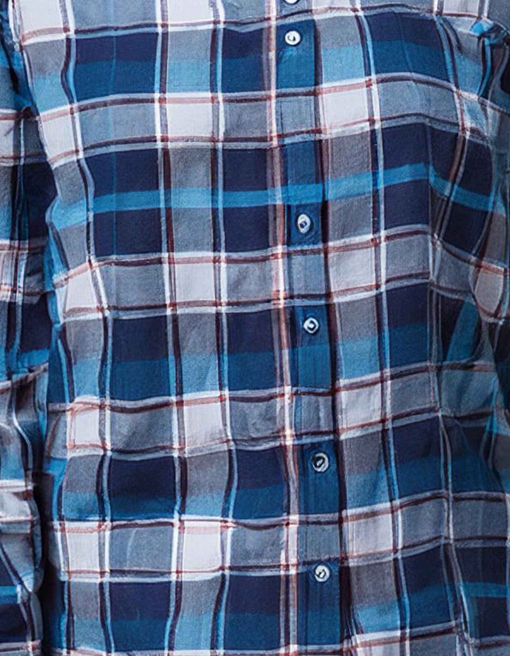 Ocean Blue Plaid Flannel Shirt 4