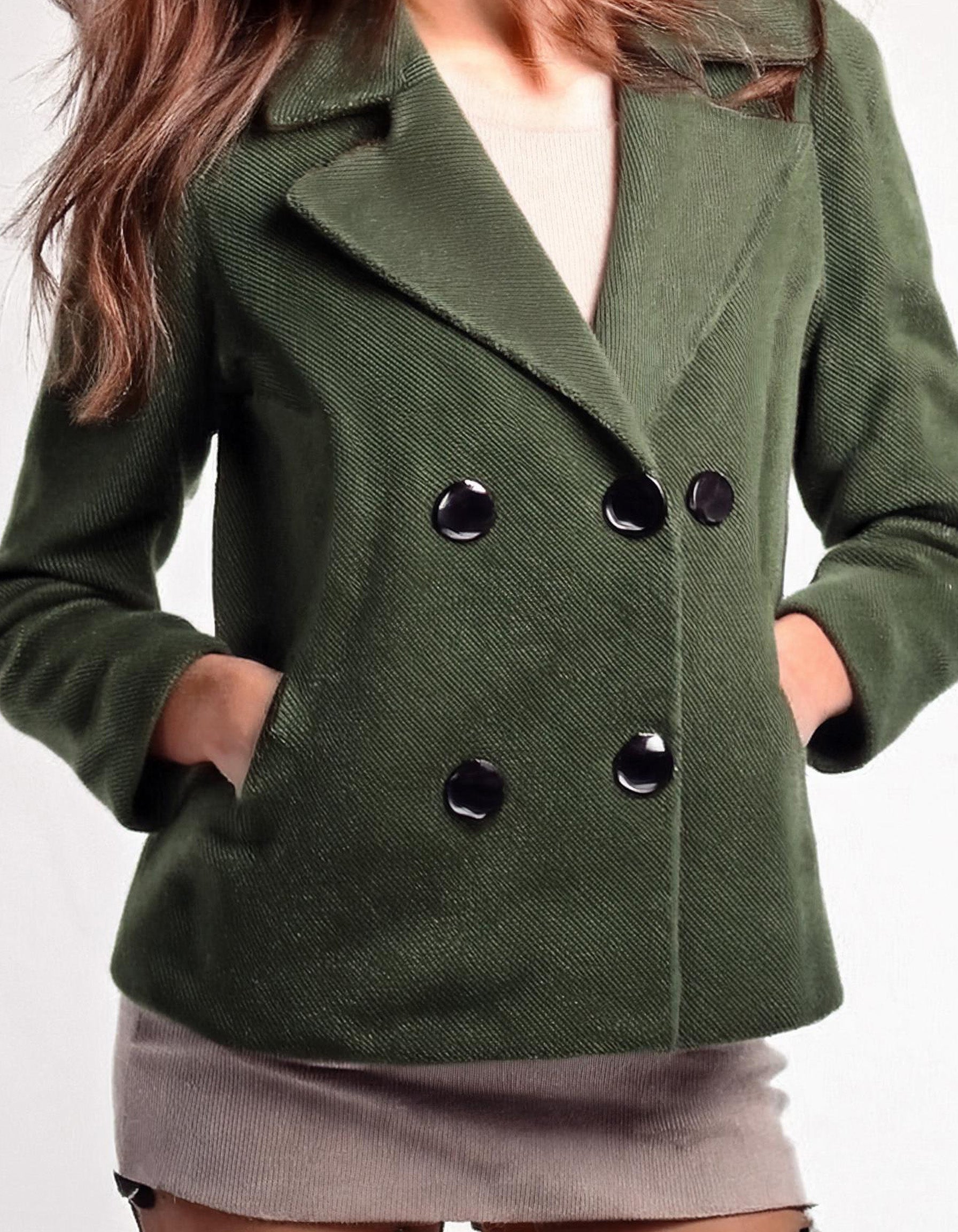 Olive Drab Delight Peacoat 2