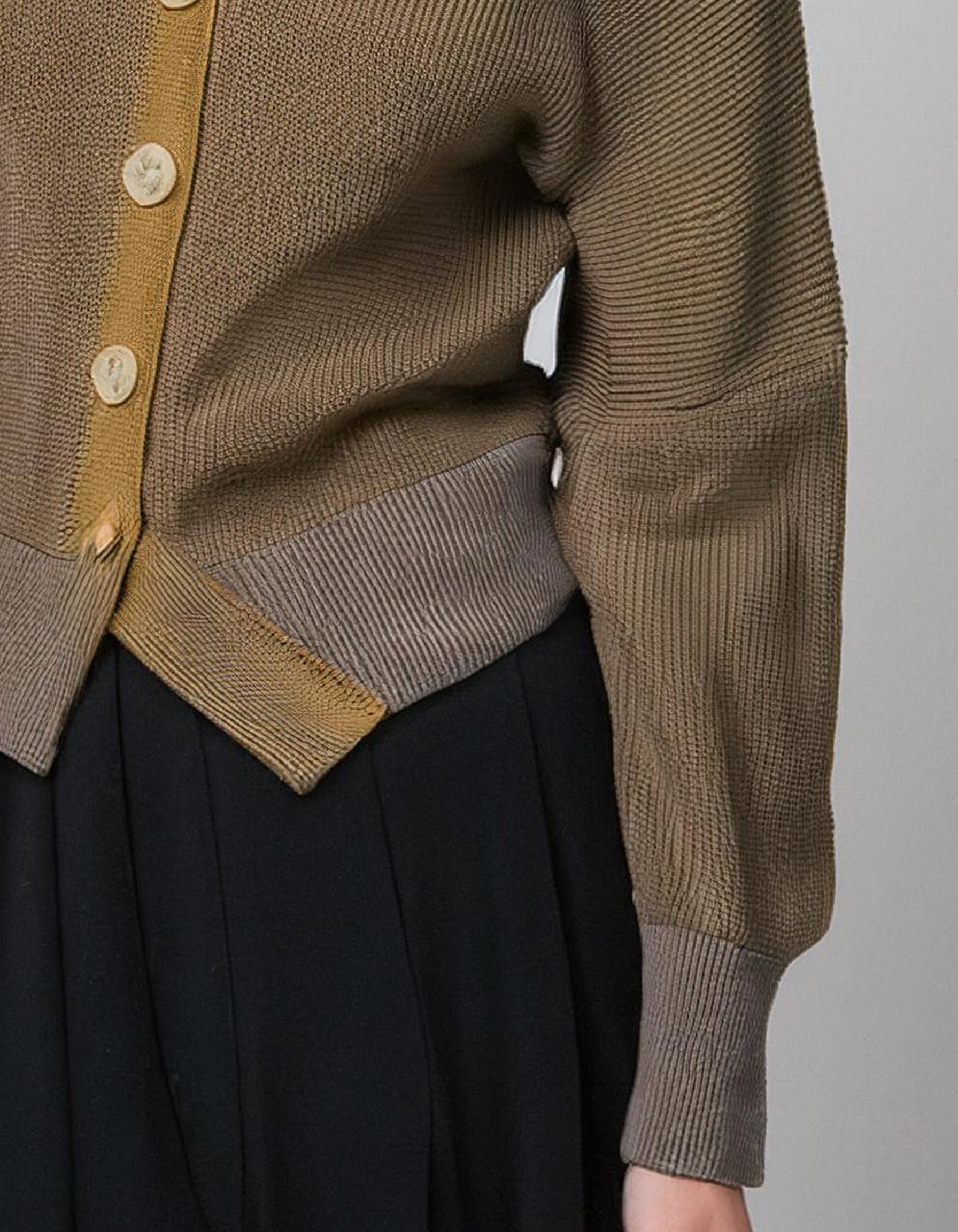 Olive Green Asymmetrical Cardigan 3