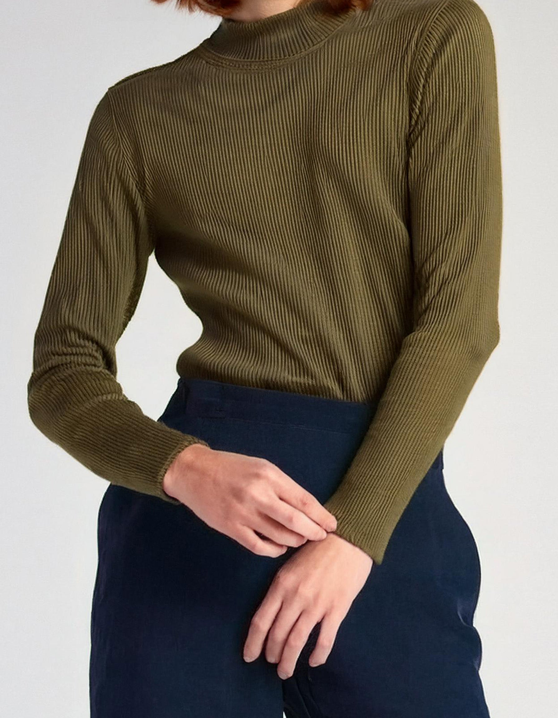 Olive Green Crewneck Sweater 2