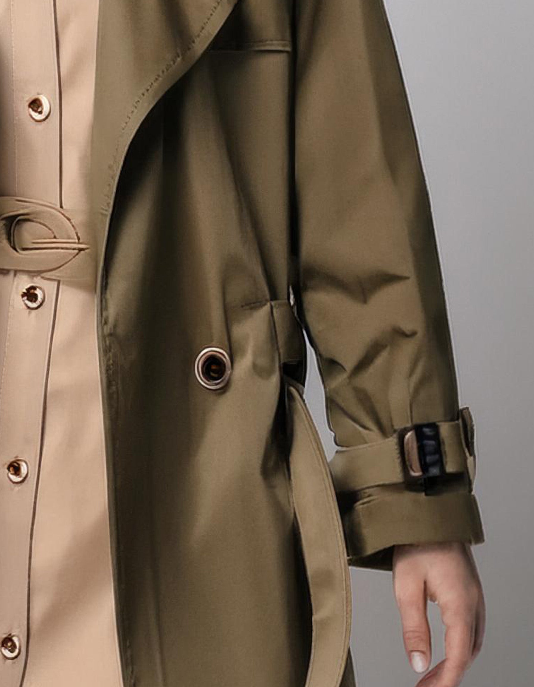 Olive Green Oversized Trench Coats 3