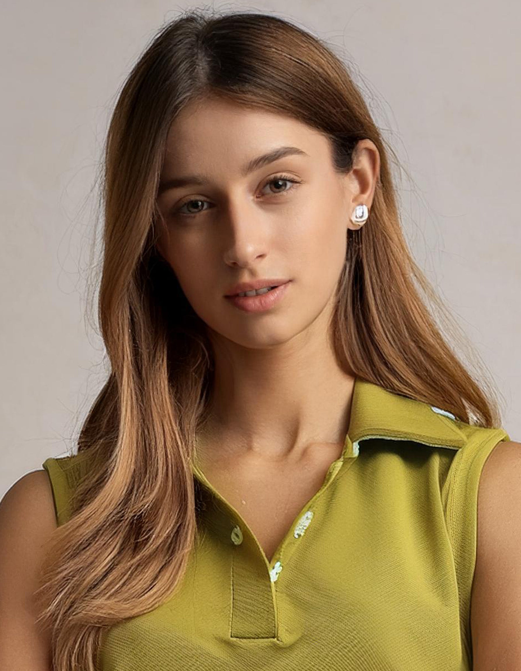 Olive Green Sleeveless Polo Shirt 4