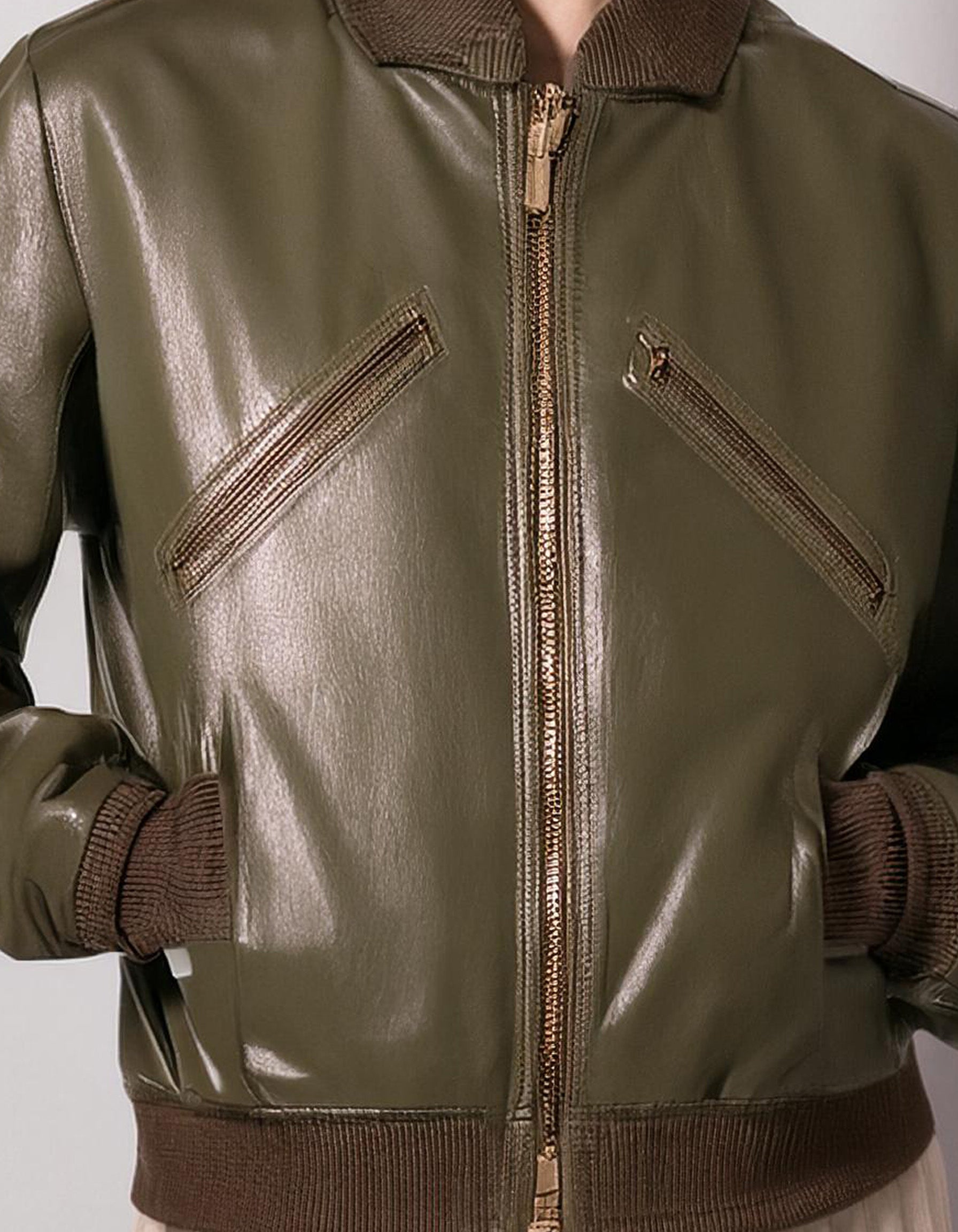 Olive Luxe Bomber Jacket 3