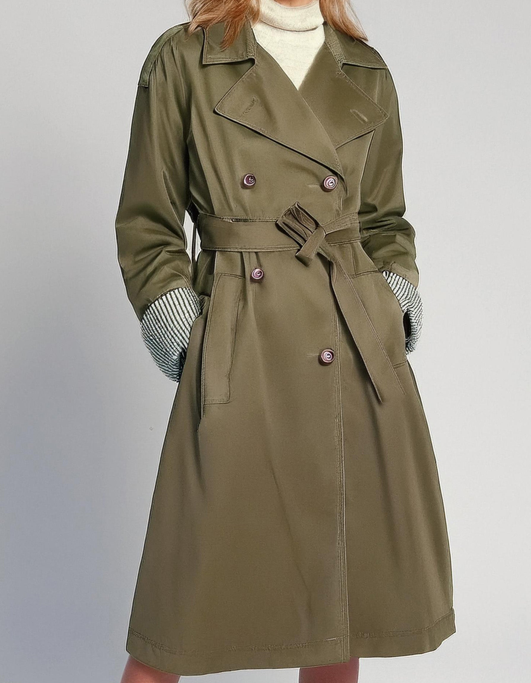 Olive Military-Inspired Trench Coats 2
