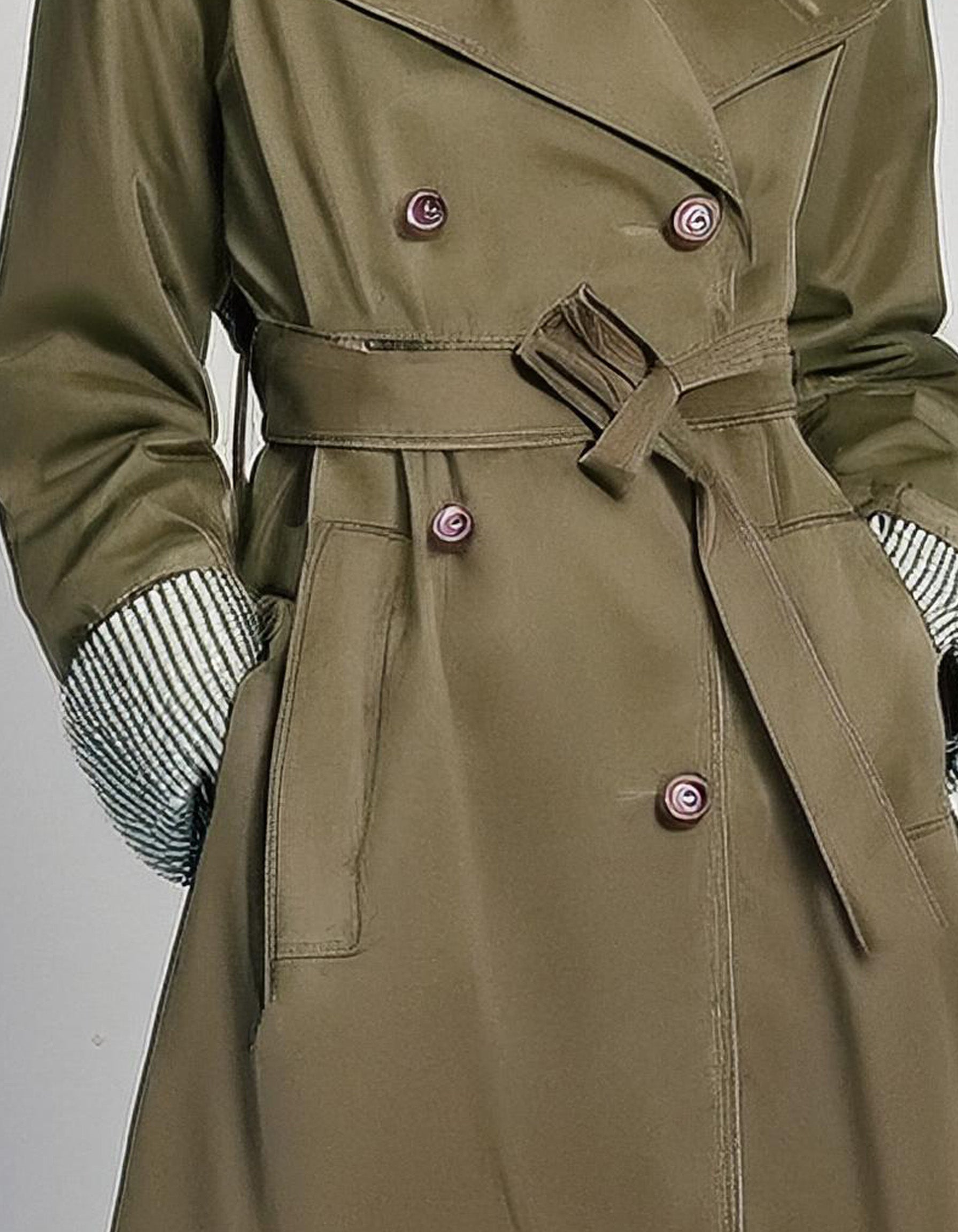 Olive Military-Inspired Trench Coats 3