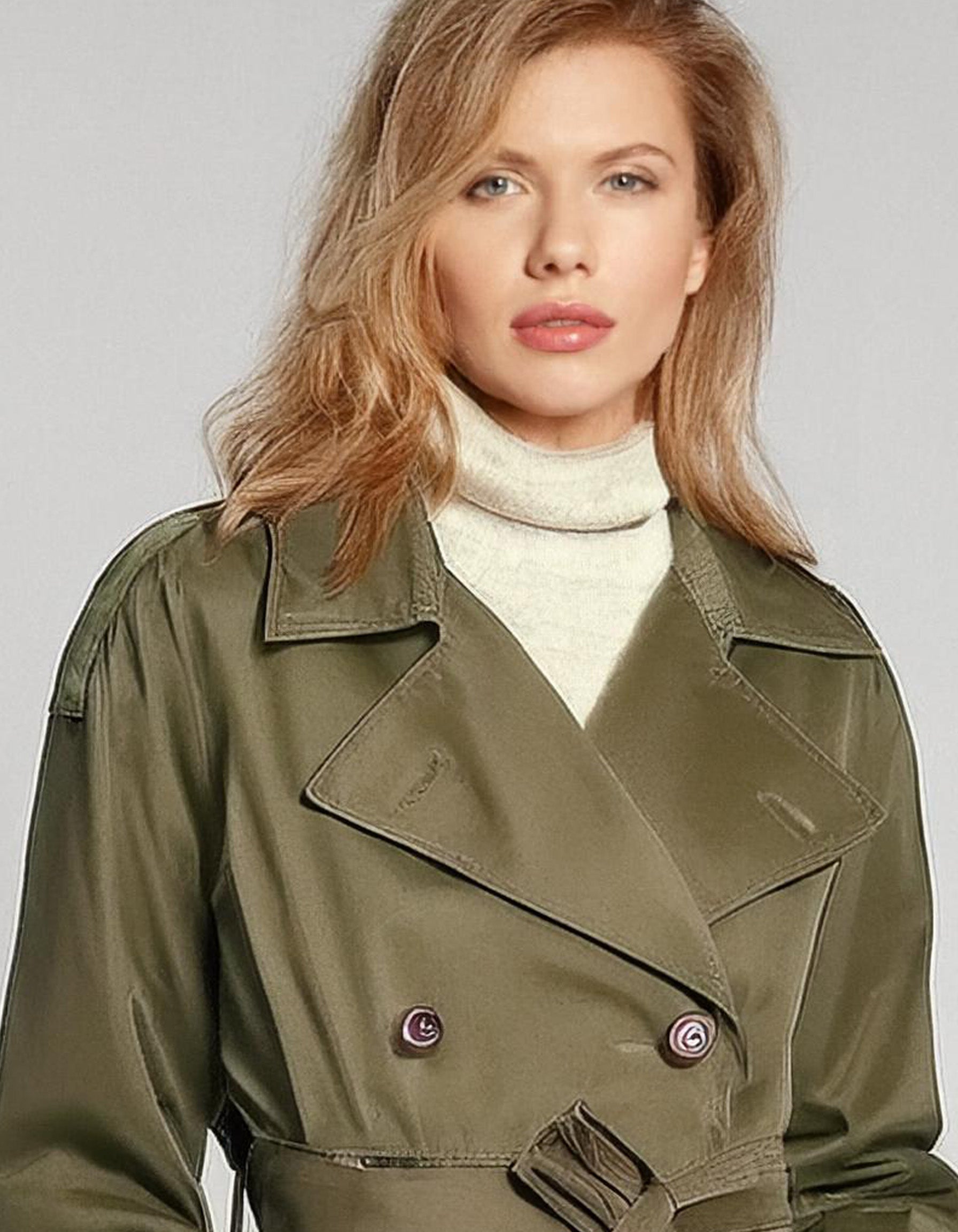 Olive Military-Inspired Trench Coats 4
