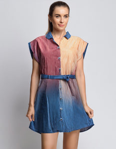 Ombre Denim Shirt Dress