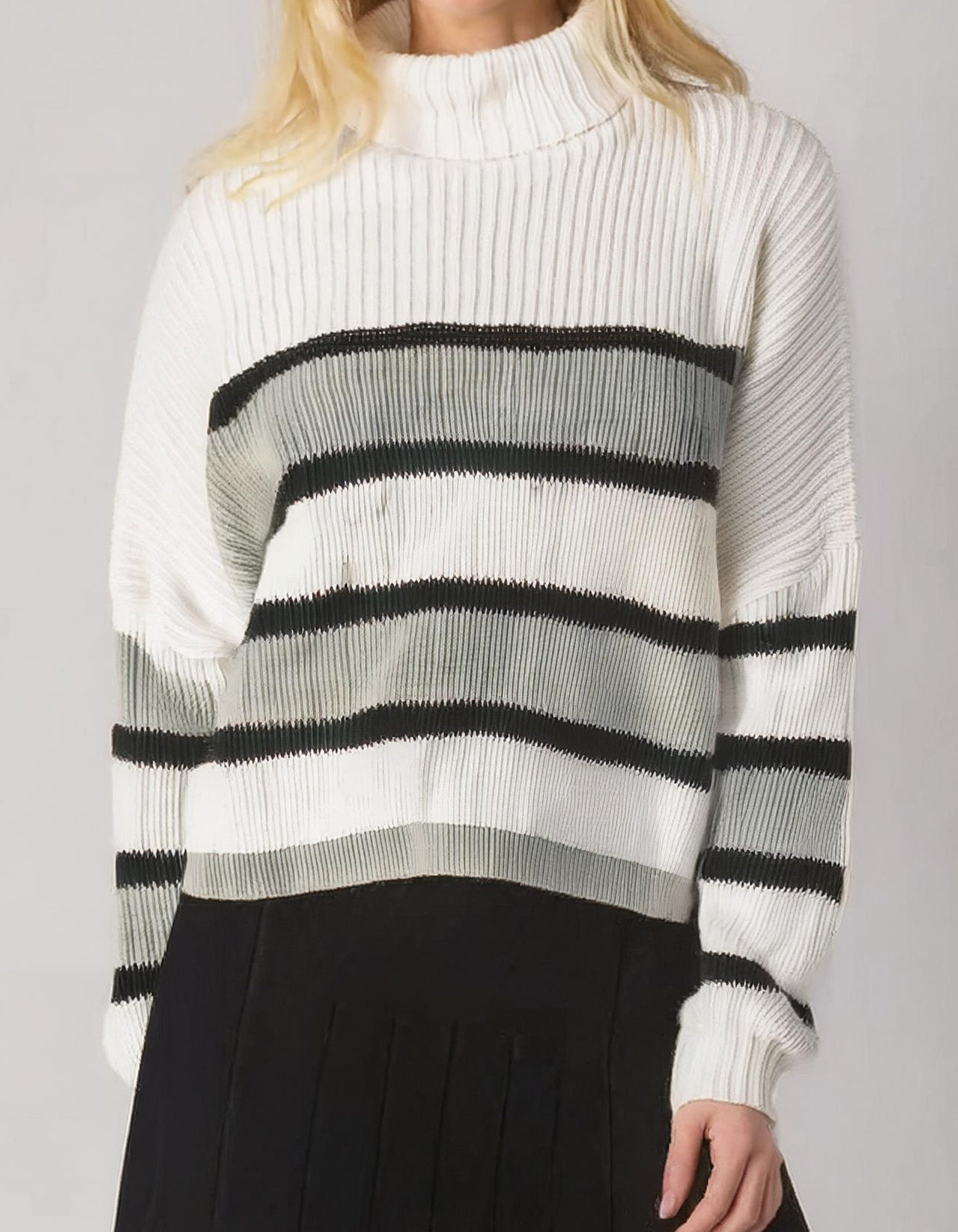 Ombre Striped Crewneck Sweater 2