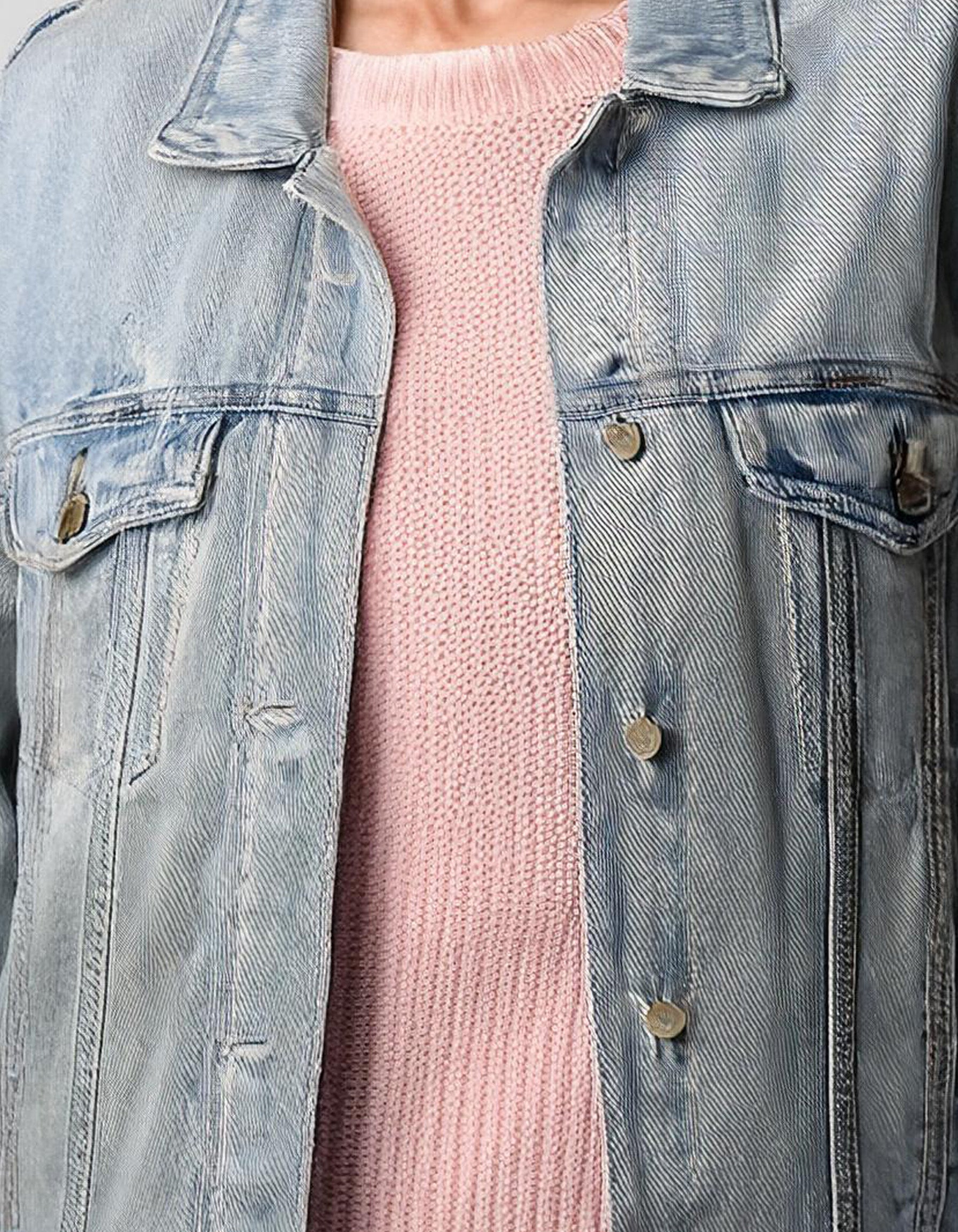 Pale Blue Oversized Denim Jacket 3