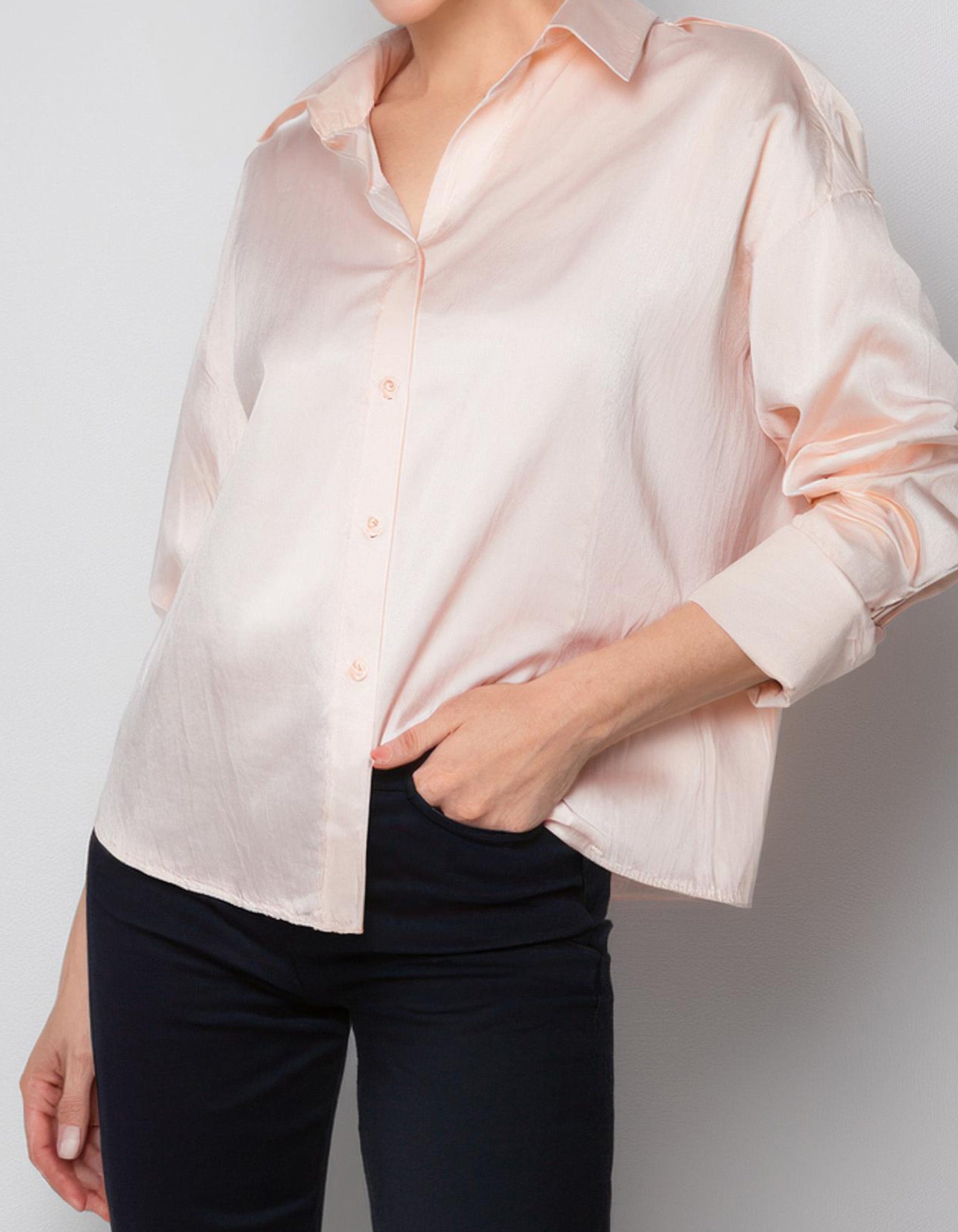Pale Pink Button-Up Dress Shirt 2