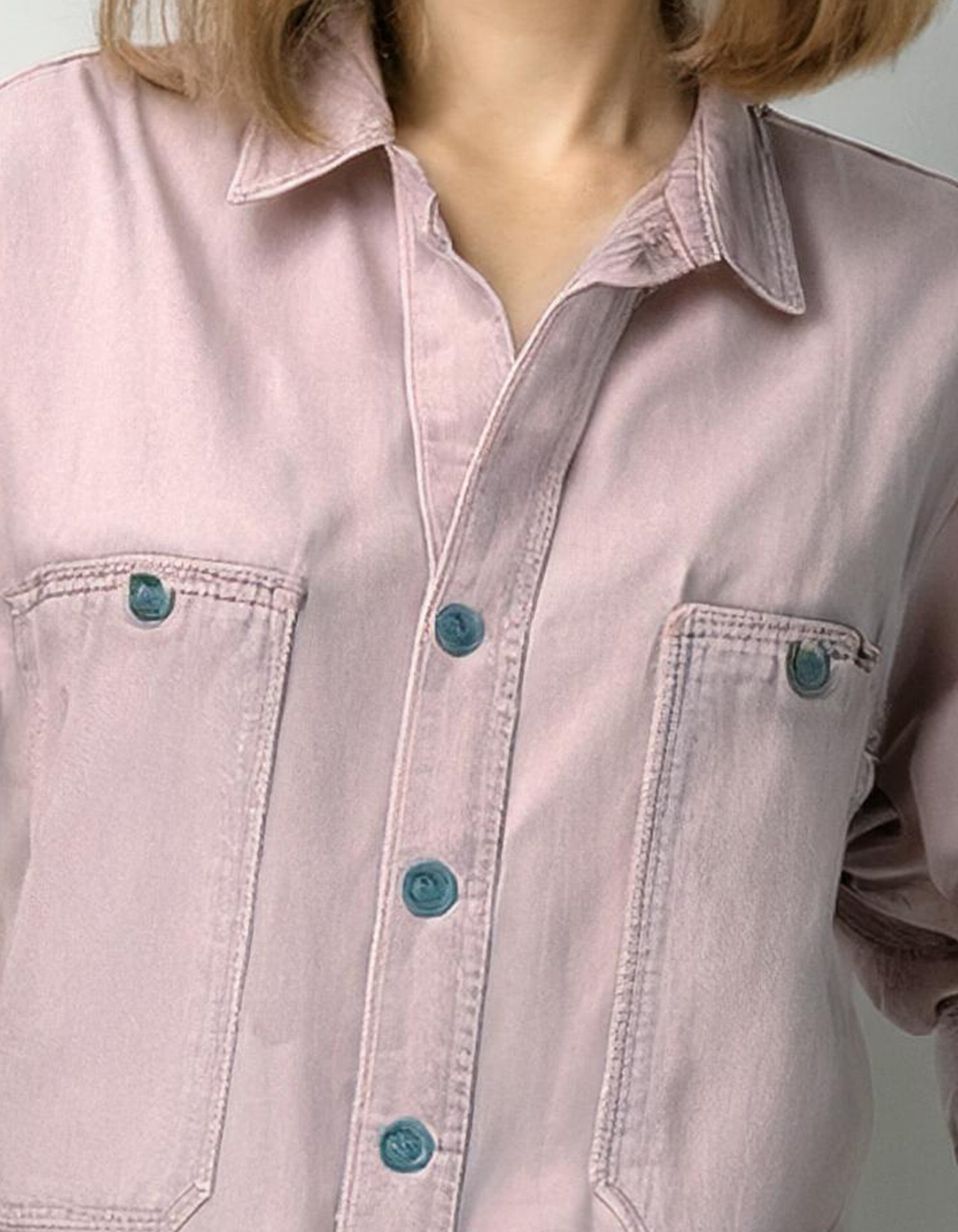 Pale Pink Denim Shirt 3